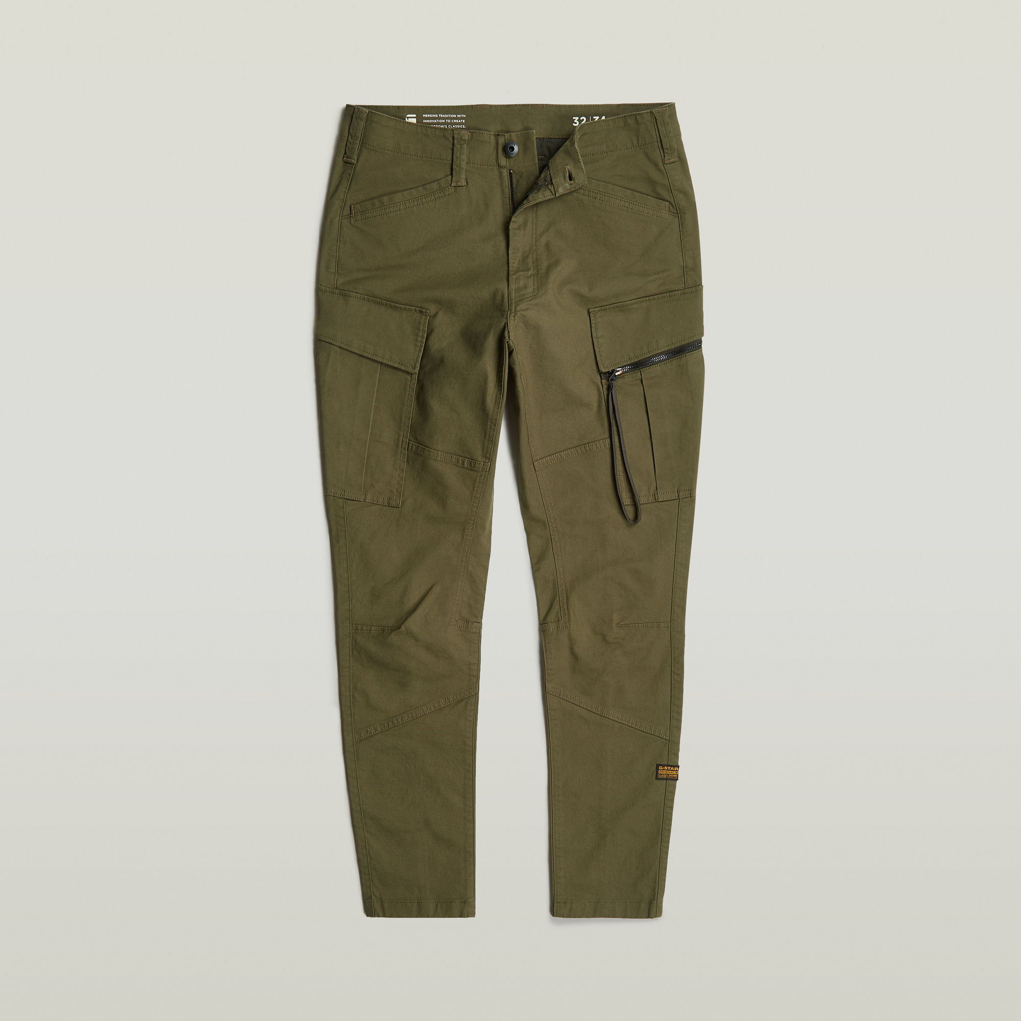 G-Star RAW Zip Pocket 3D Skinny Cargo Broek 2.0 Groen Heren