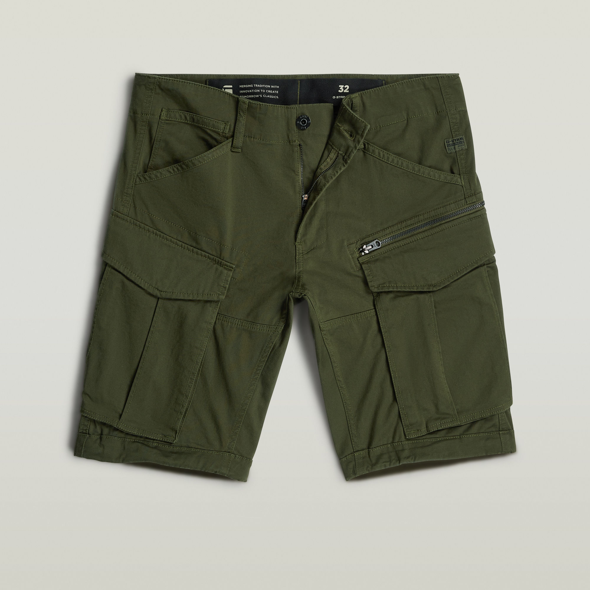 Thumbnail - Rovic Zip Regular Shorts - Grün - Herren