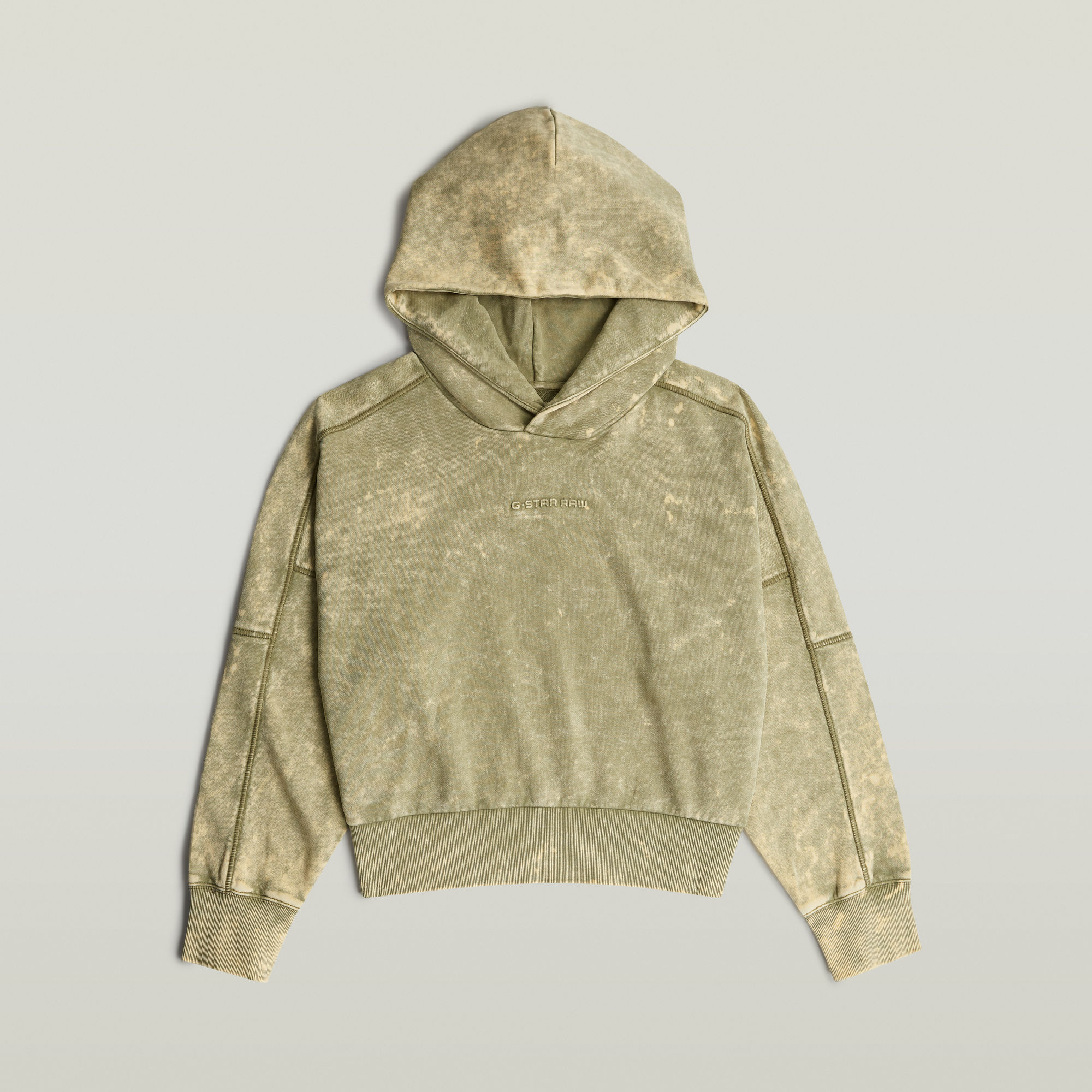 G-Star RAW Washed Embossed Oversized Hoodie Groen Dames