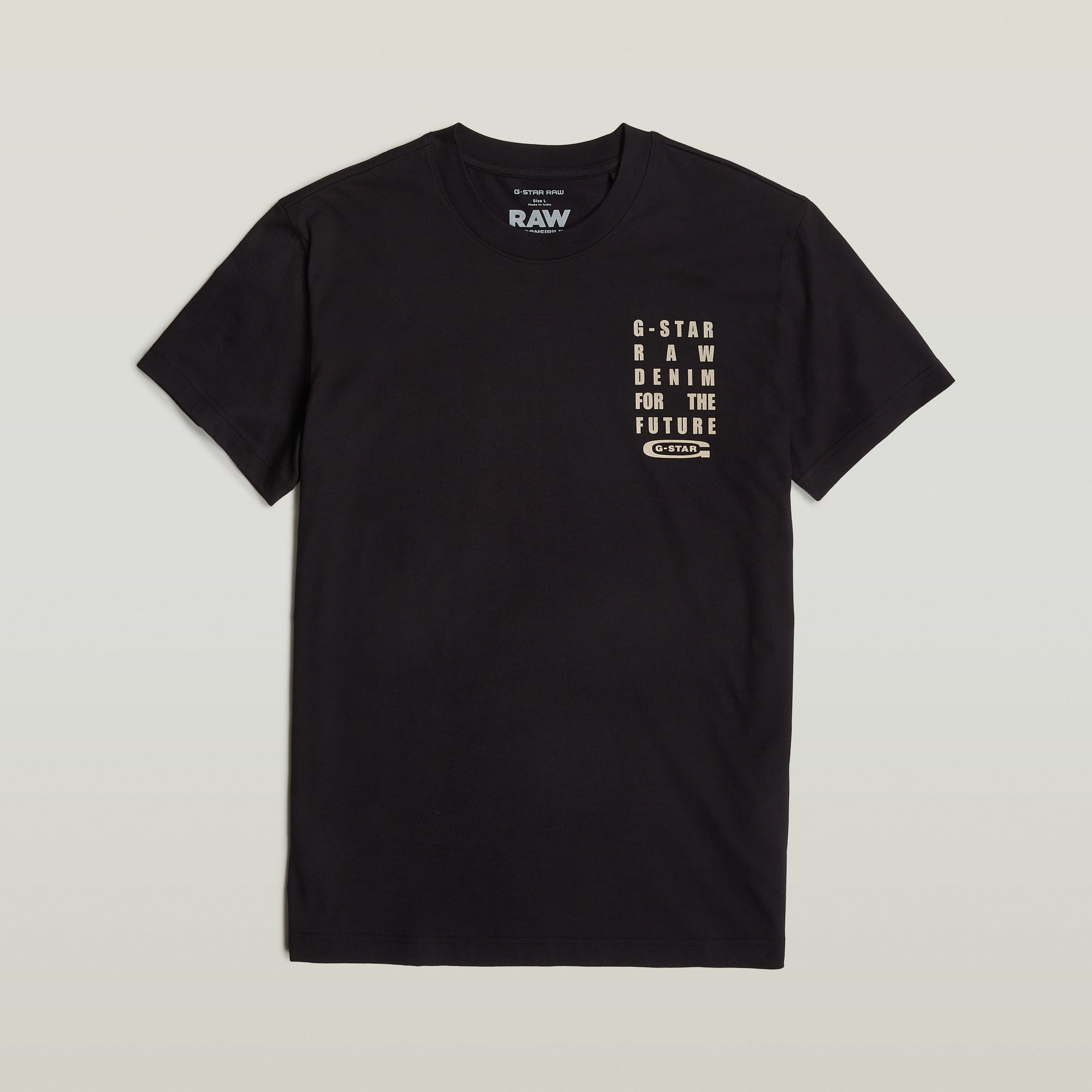 G-Star RAW Text Chest T-Shirt Zwart Heren