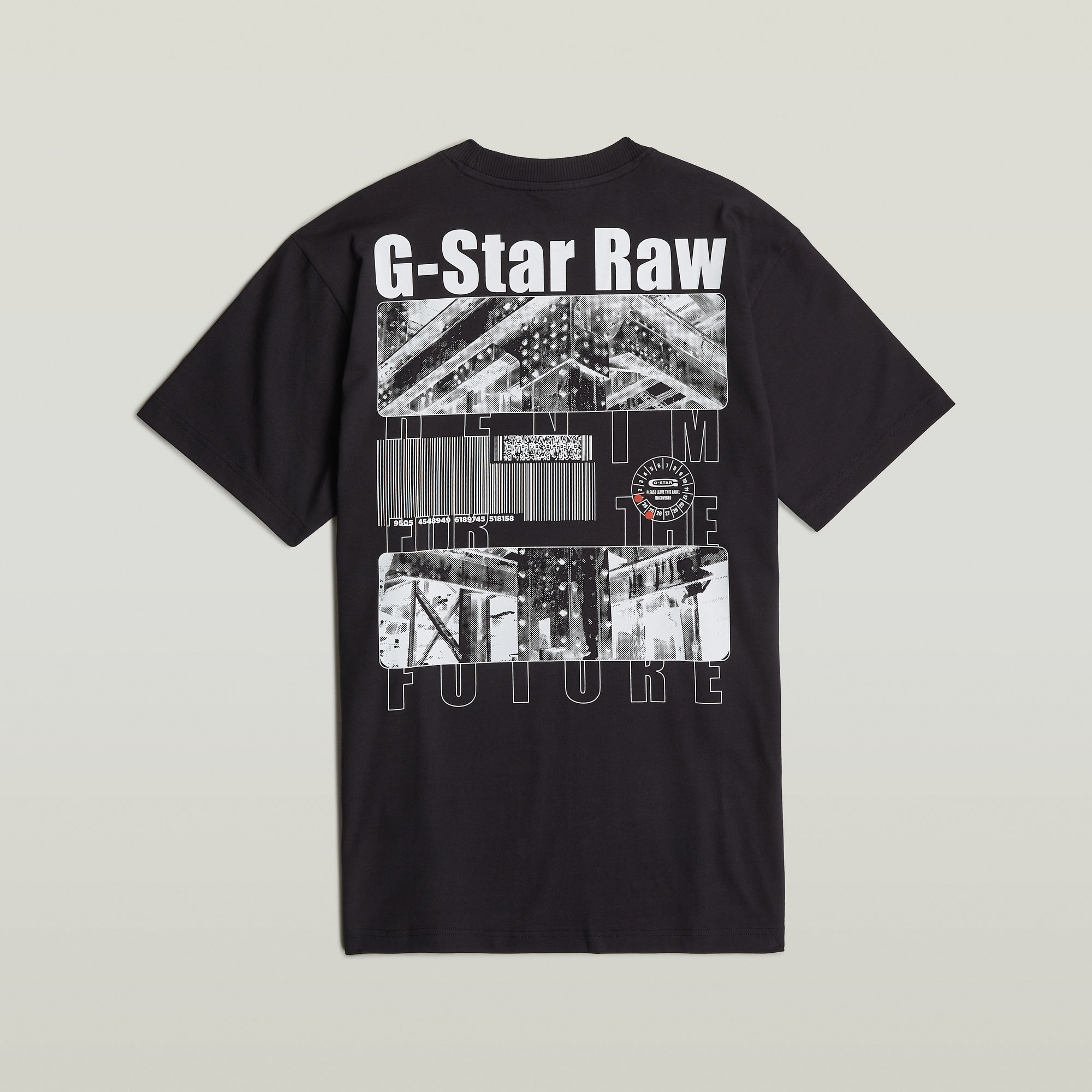 G-Star RAW Barcode Back Graphic Loose T-Shirt Zwart Heren