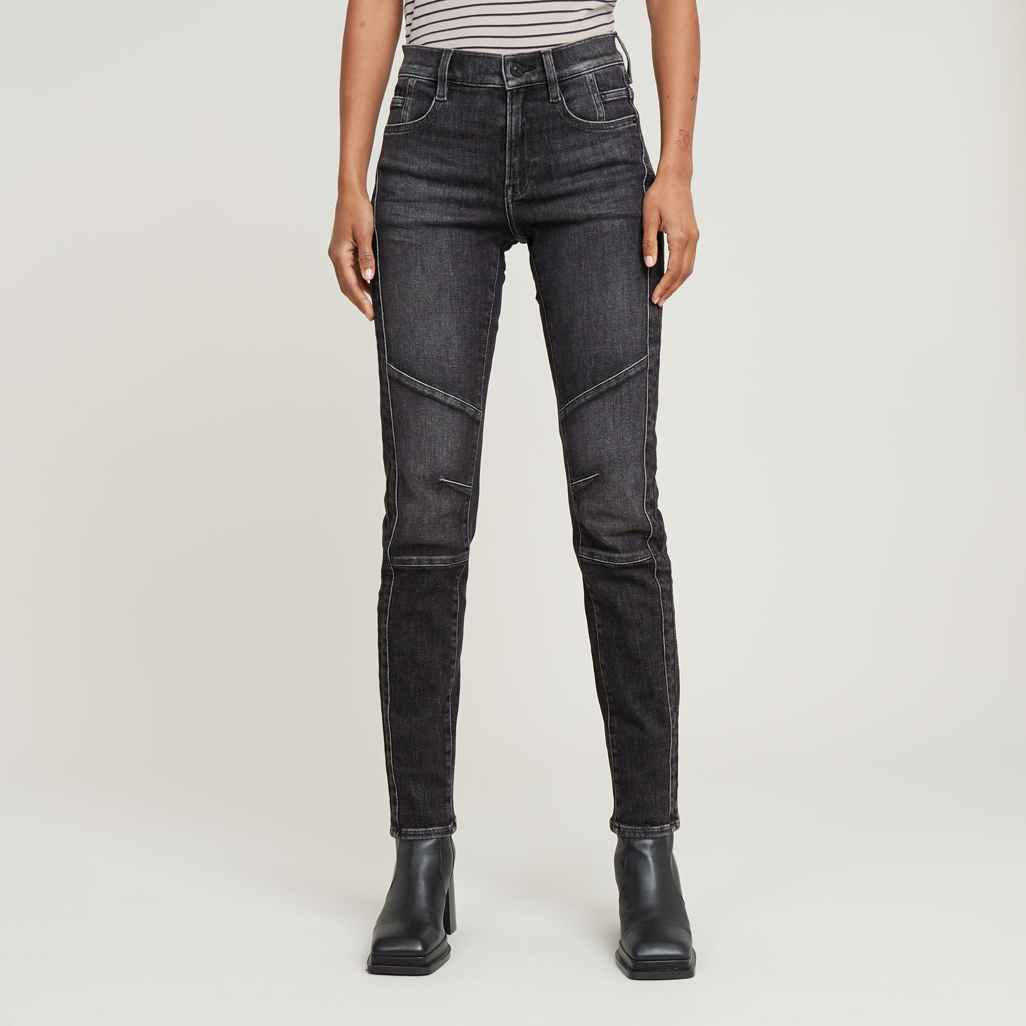 

Ace 2.0 Biker Slim Straight Jeans - Grey - Women