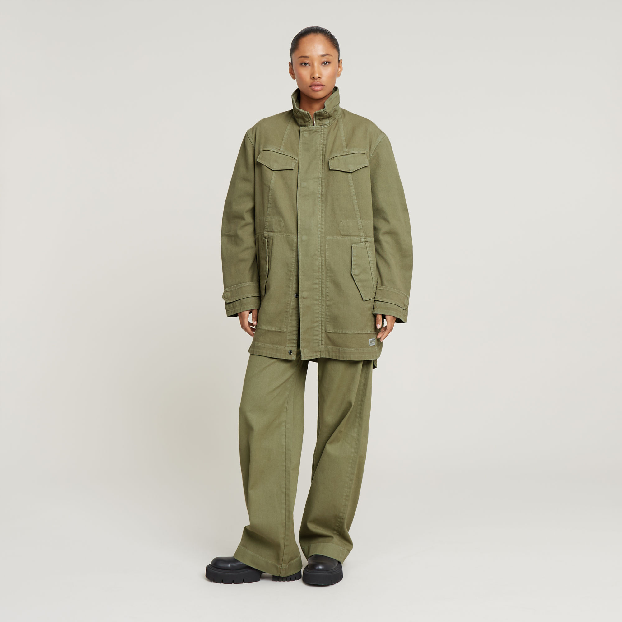 G-Star RAW Overdyed Parka Groen Dames