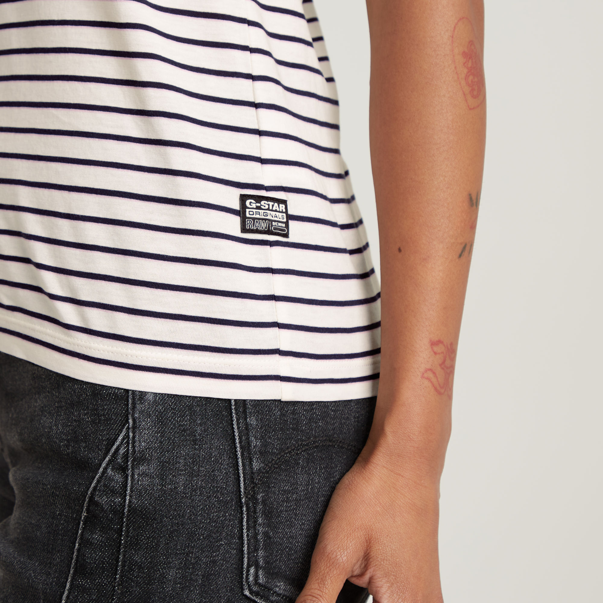 G-Star RAW Stripe Eyben Slim V-Hals Top 2.0 Meerkleurig Dames