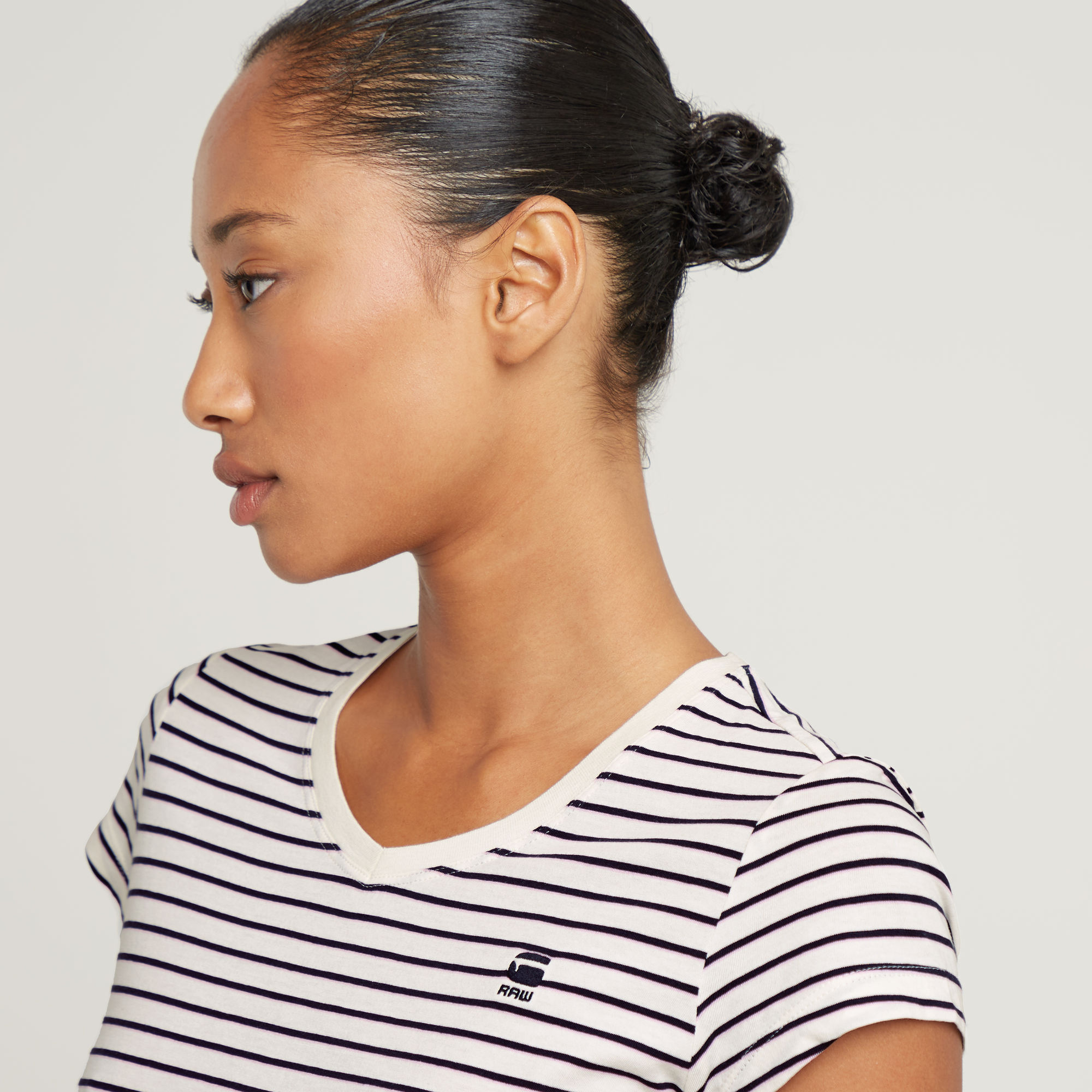 G-Star RAW Stripe Eyben Slim V-Hals Top 2.0 Meerkleurig Dames