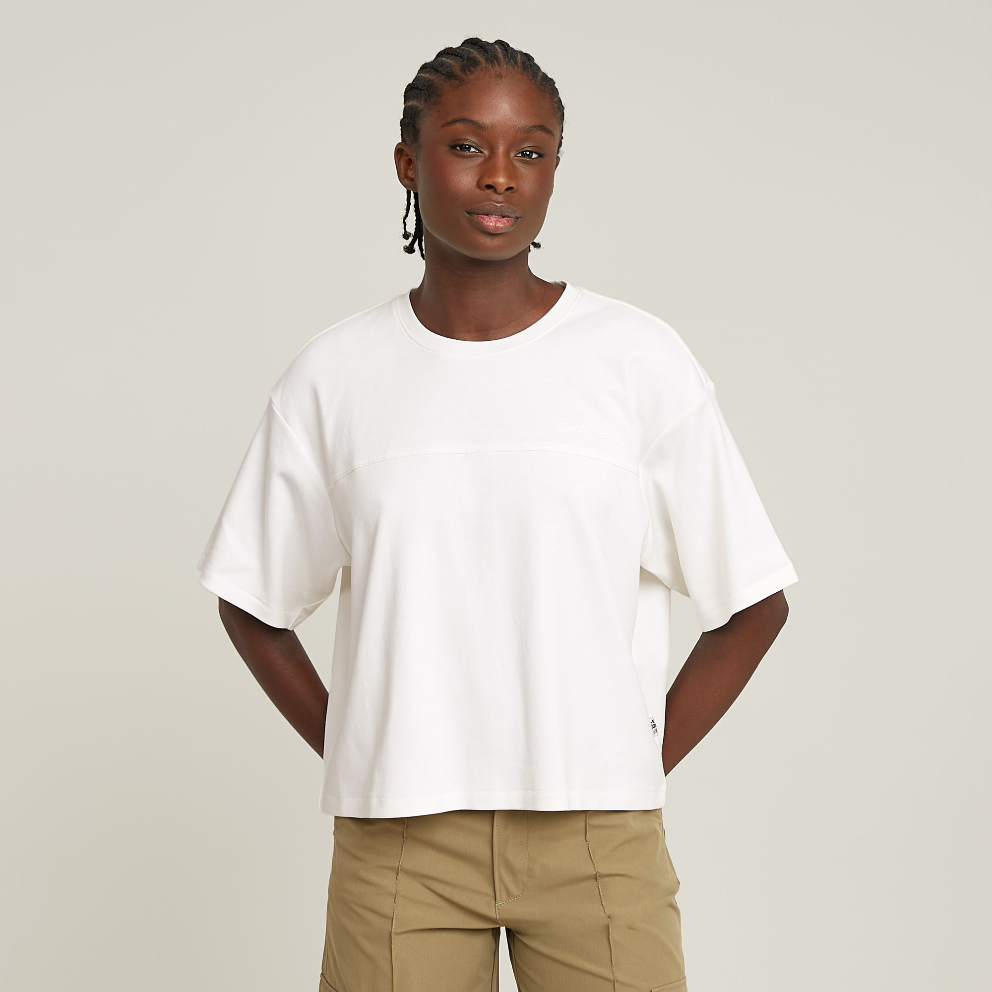 G-Script Loose Top - Weiß - Damen