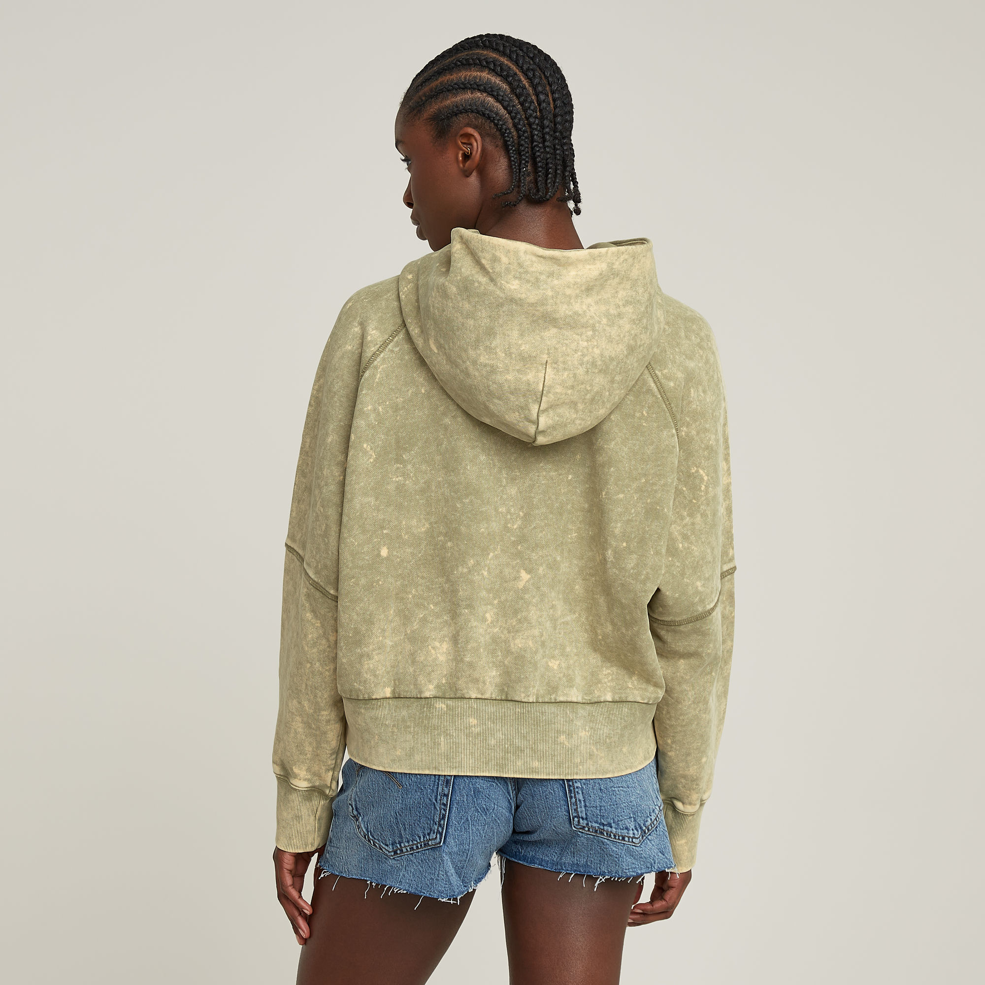 G-Star RAW Washed Embossed Oversized Hoodie Groen Dames