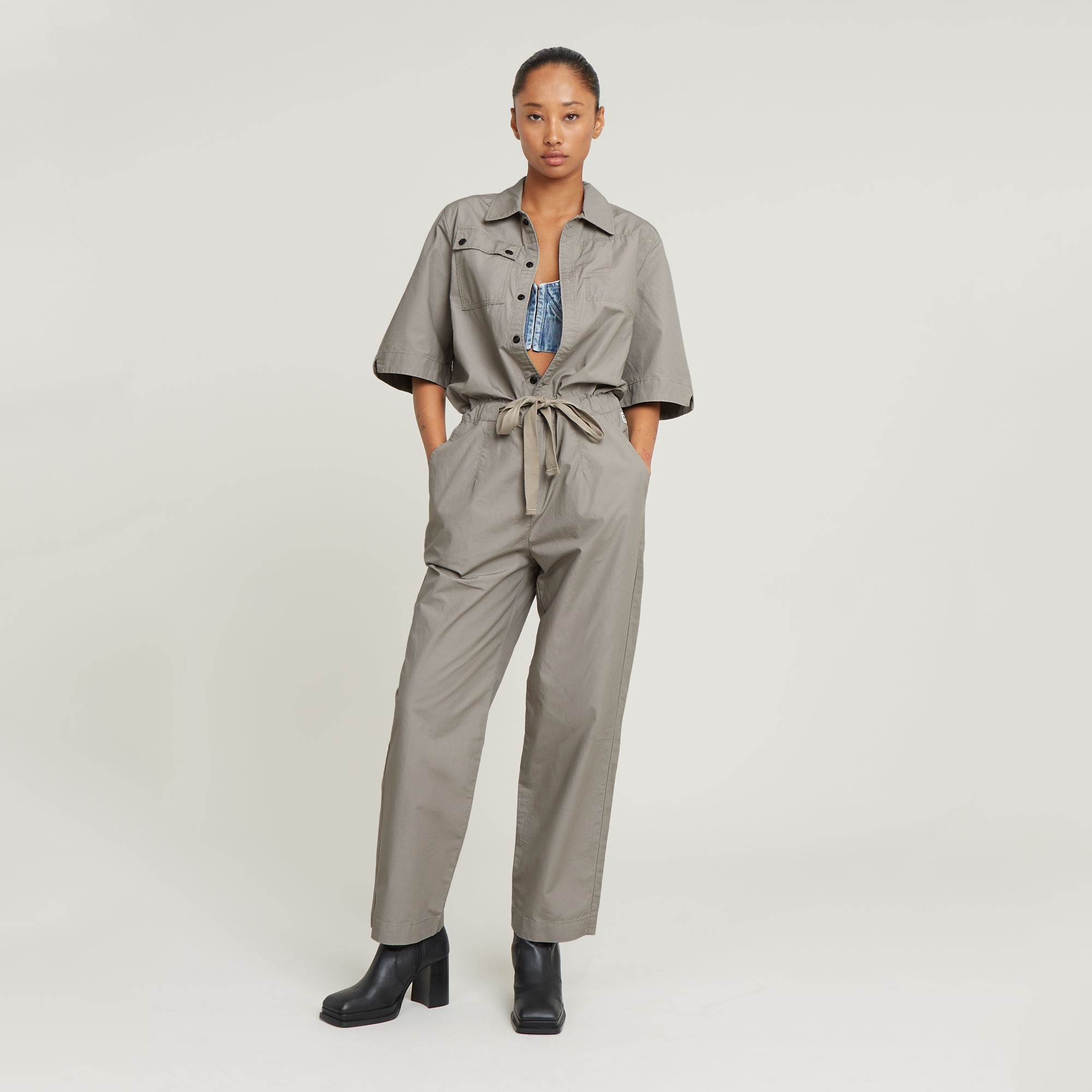 Army Jumpsuit - Beige - Damen