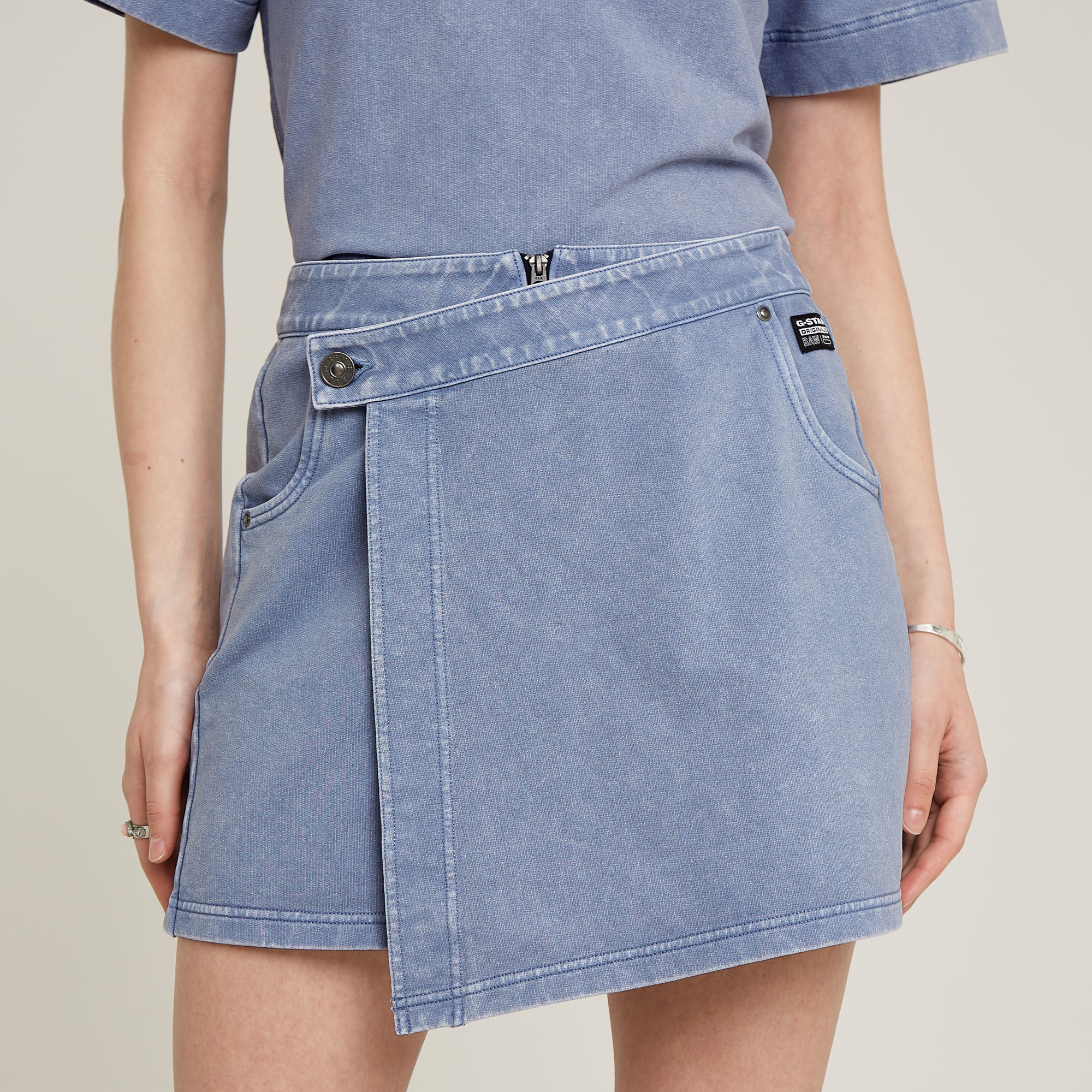 G-Star RAW Overdyed Sweat Skort Lichtblauw Dames