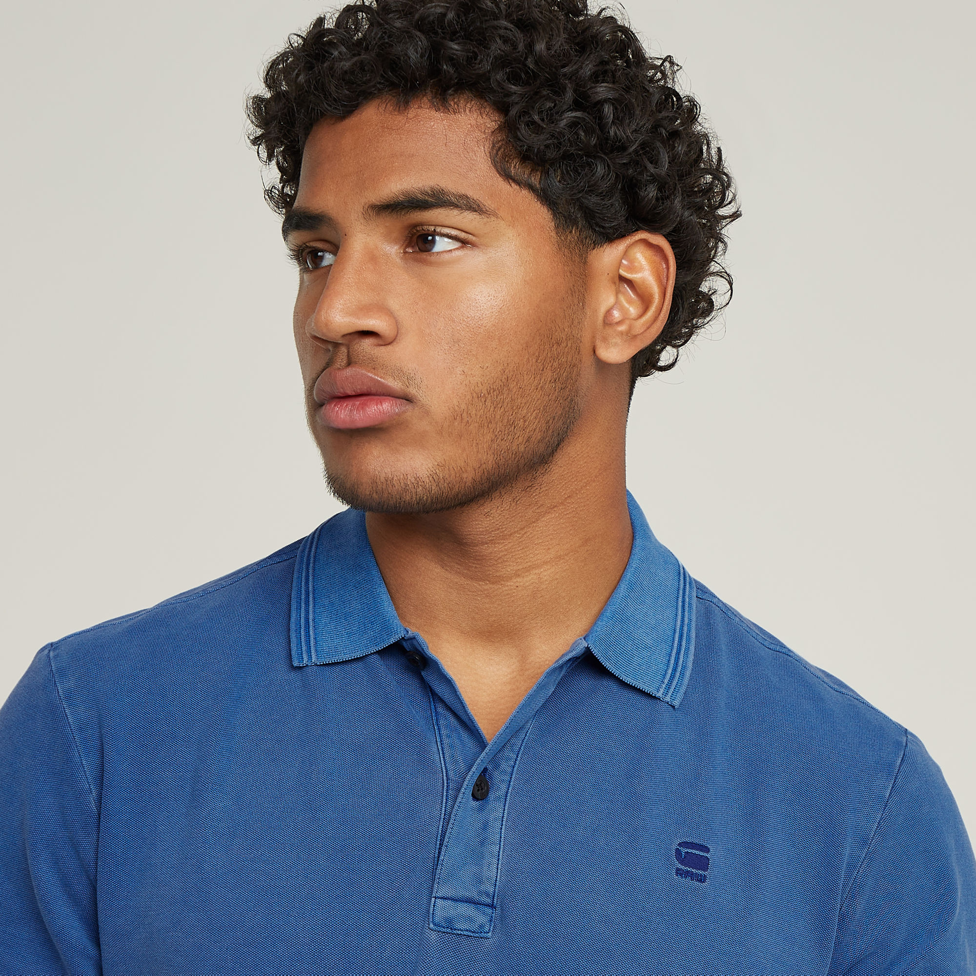 G-Star RAW Dunda Overdyed Slim Polo Midden blauw Heren