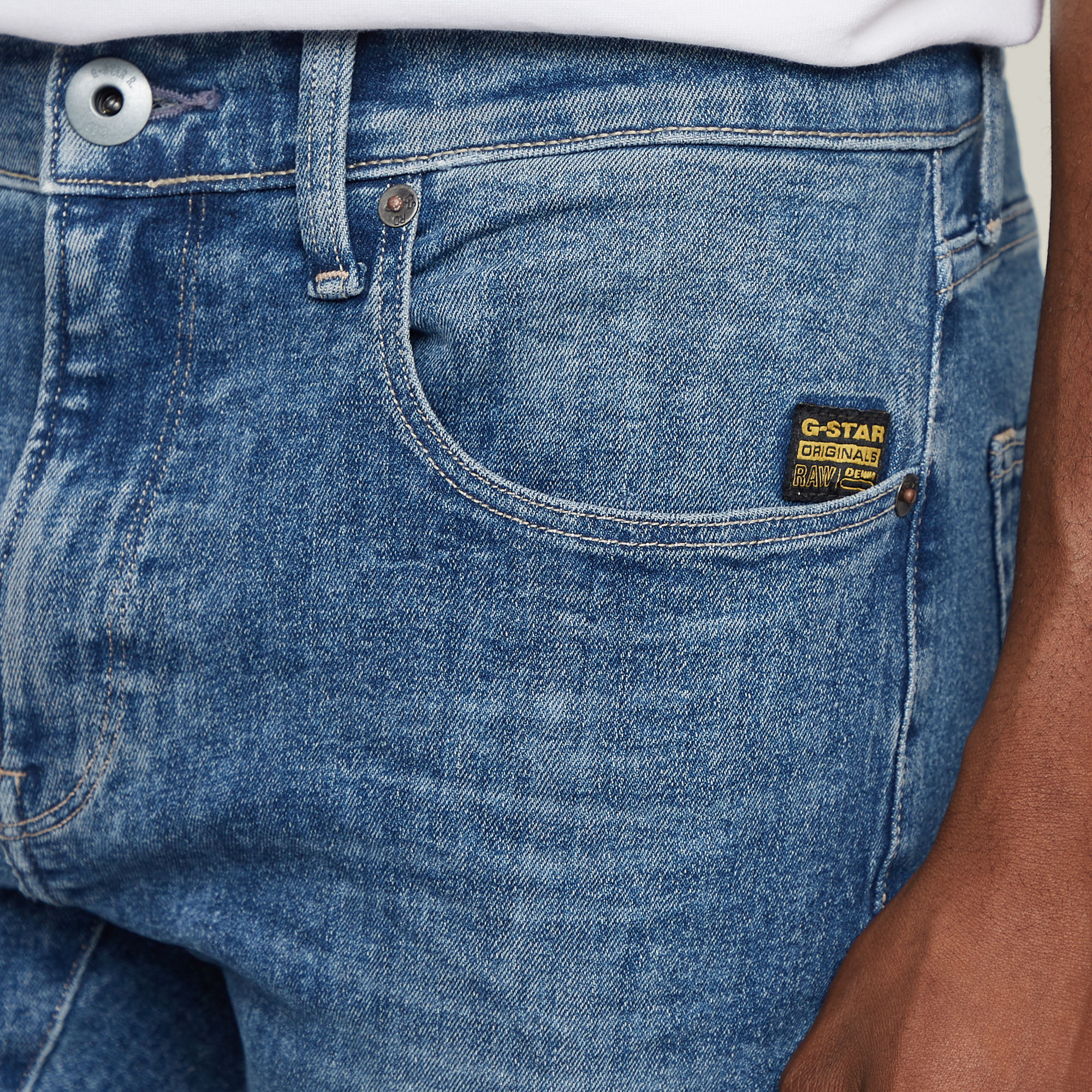 G-Star RAW 3301 Slim Denim Short Midden blauw Heren