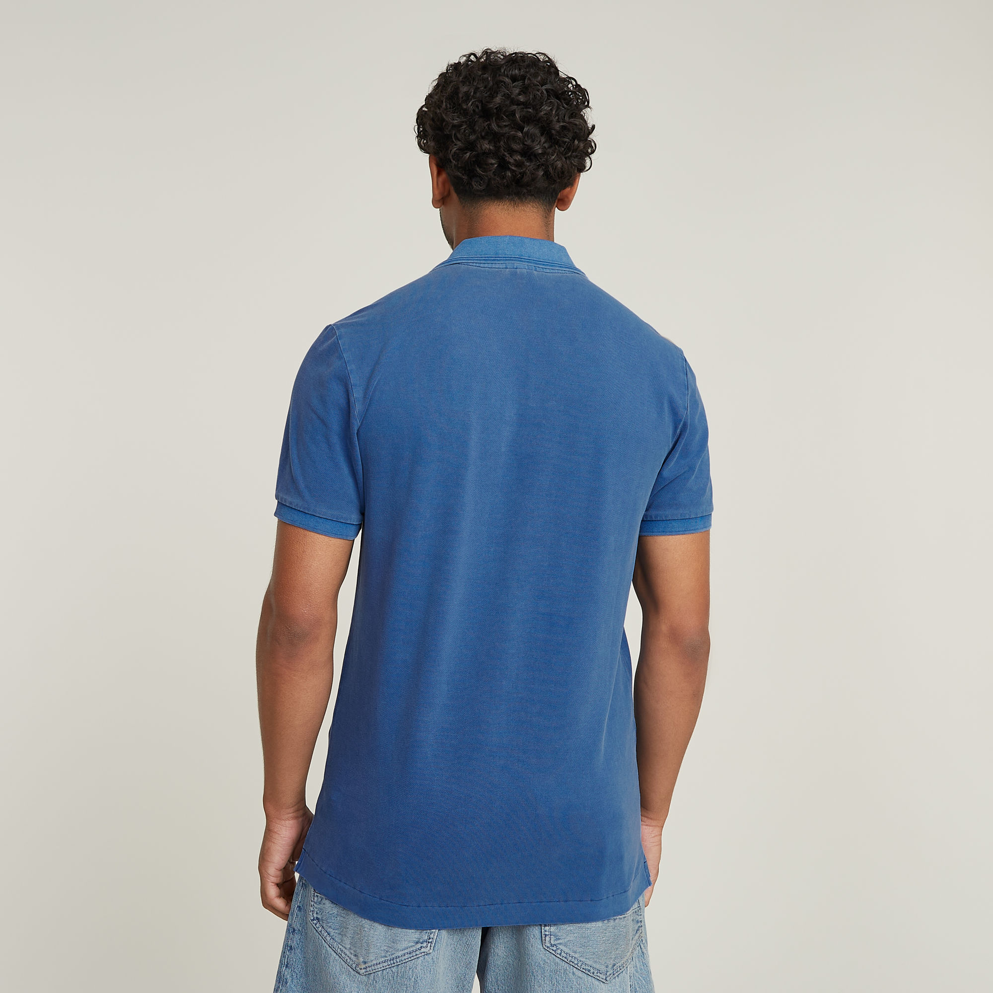 G-Star RAW Dunda Overdyed Slim Polo Midden blauw Heren