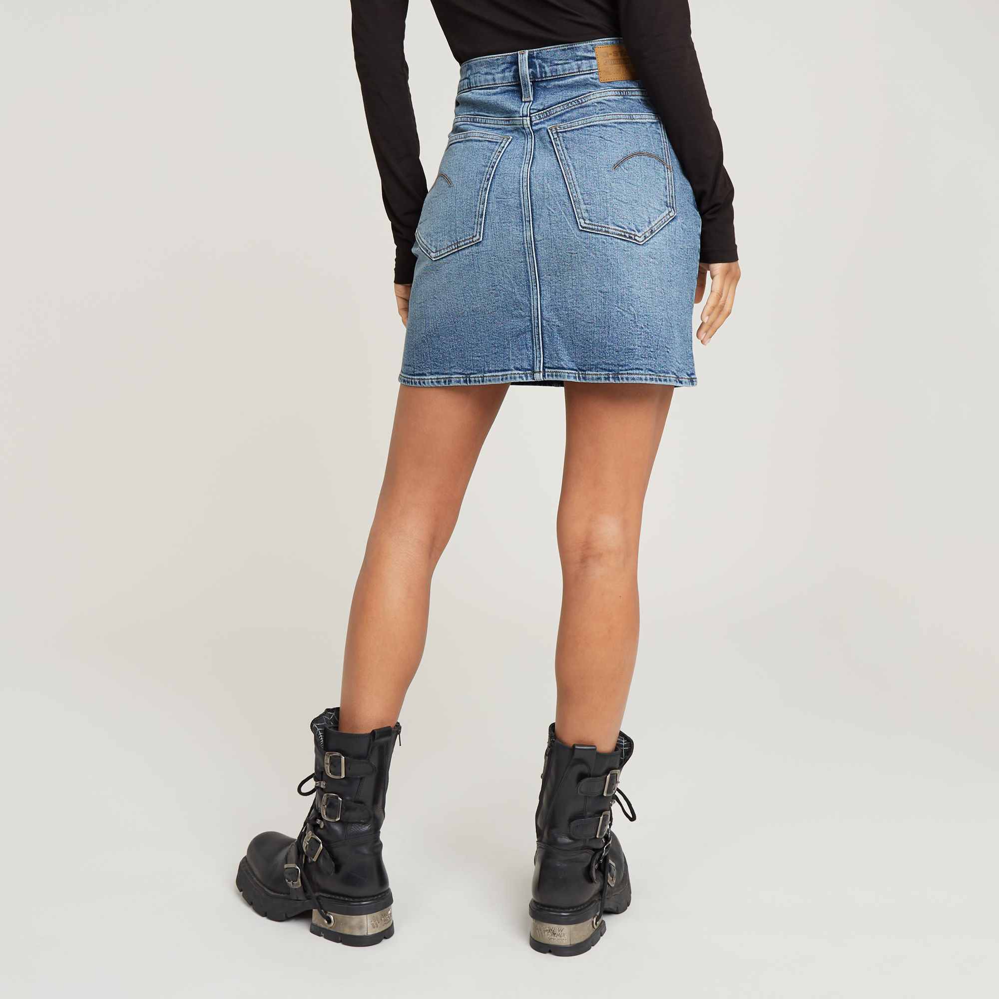 G-Star RAW Viktoria Short Skirt Clean Edge Midden blauw Dames