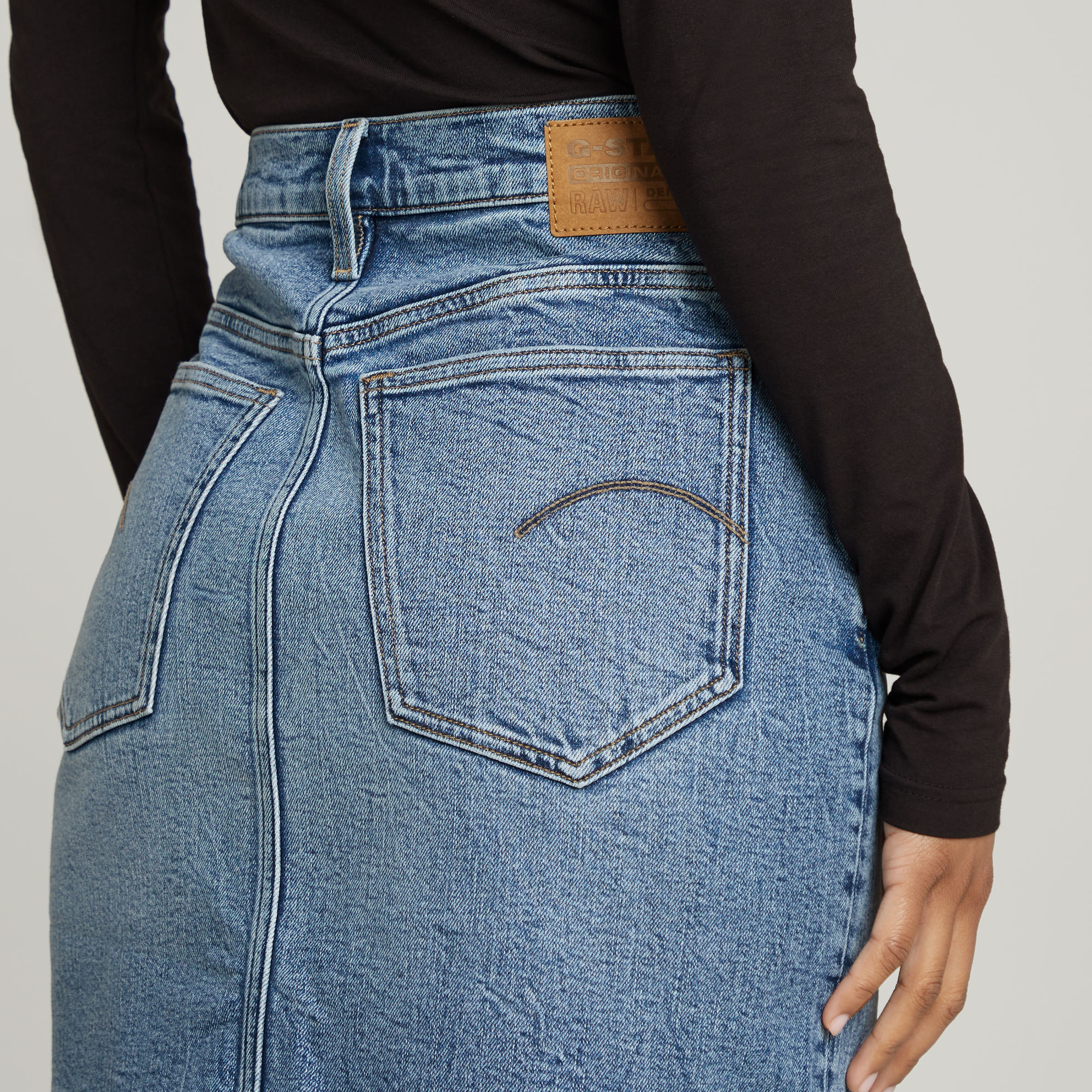 G-Star RAW Viktoria Short Skirt Clean Edge Midden blauw Dames