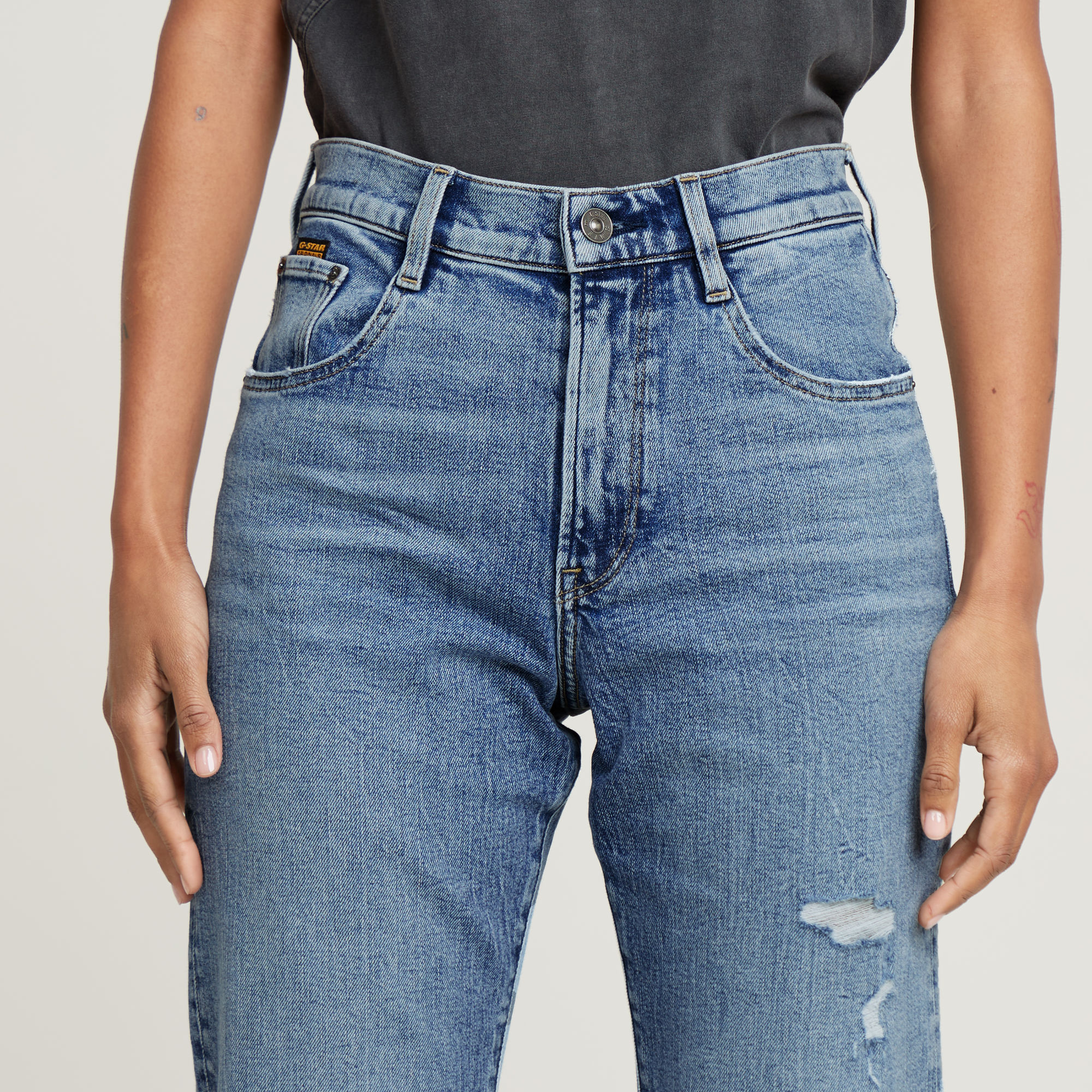 G-Star RAW Viktoria High Straight Jeans Midden blauw Dames