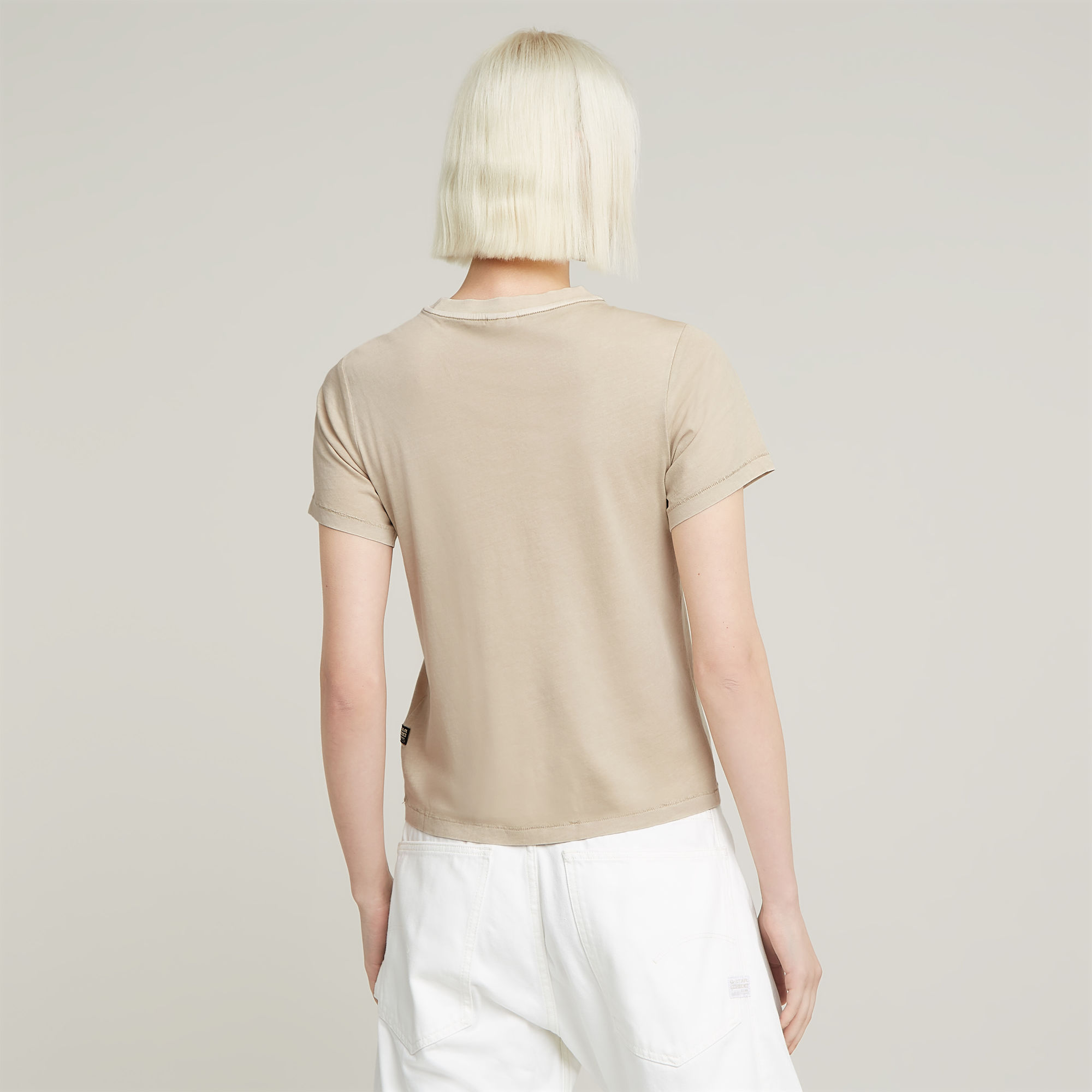 G-Star RAW Overdyed Front Seam Top Beige Dames