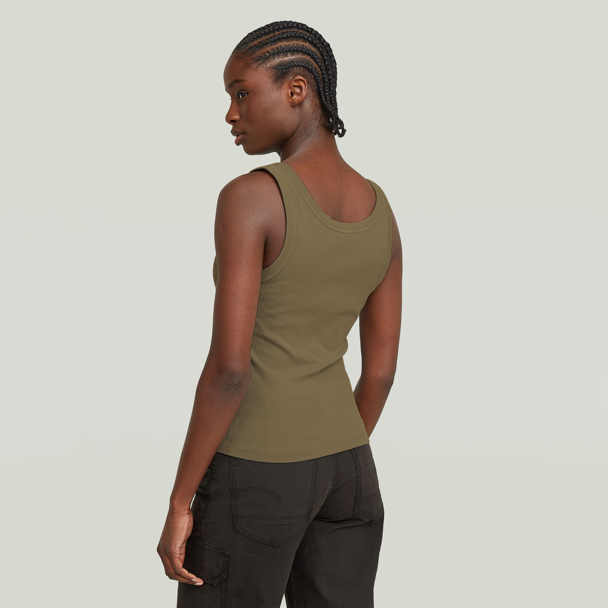 G-Star RAW Slim Rib Tanktop Groen Dames