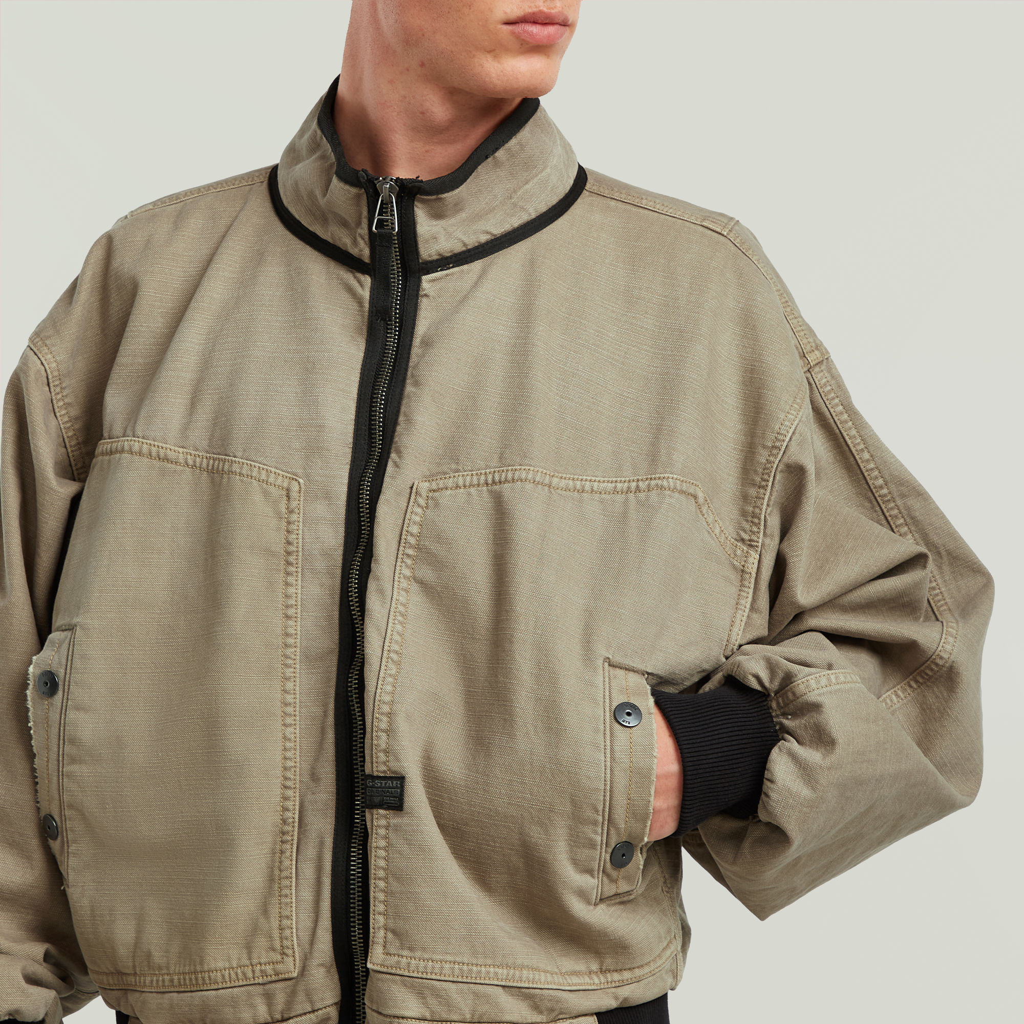 G-Star RAW Oversized Denim Bomberjack Grijs Heren