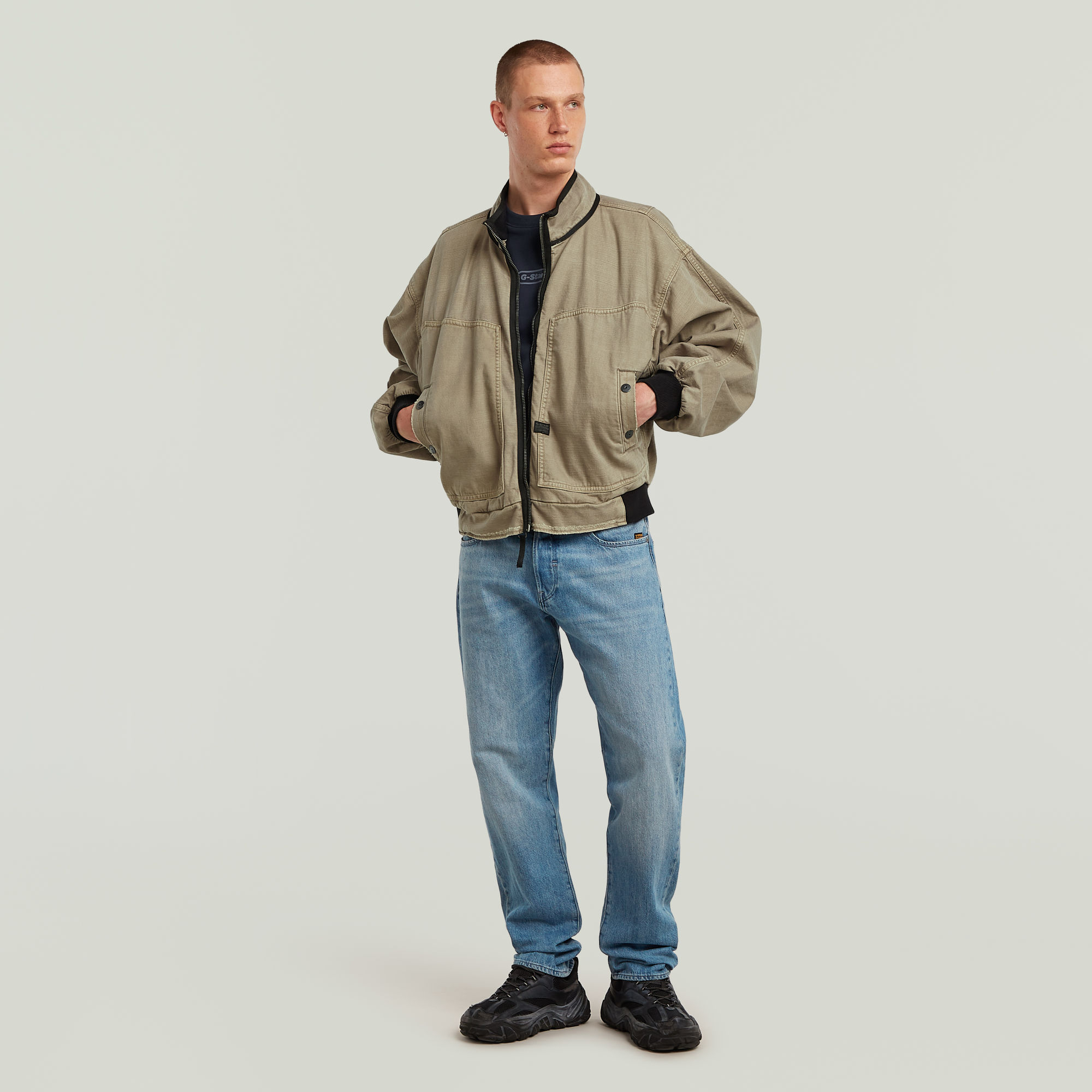 G-Star RAW Oversized Denim Bomberjack Grijs Heren
