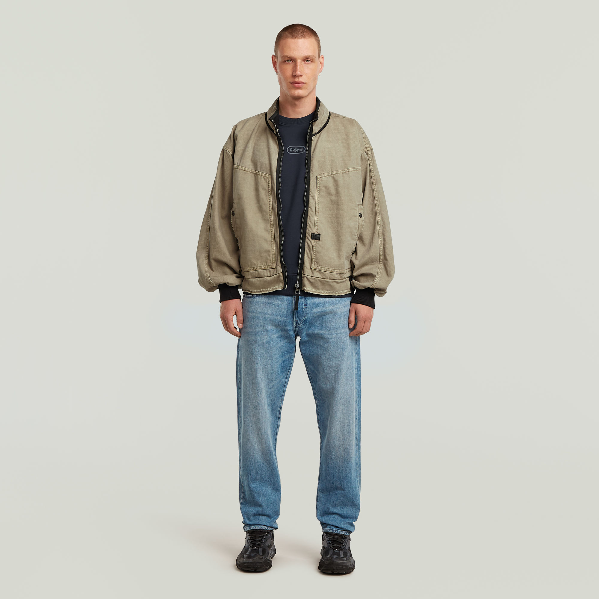 G-Star RAW Oversized Denim Bomberjack Grijs Heren