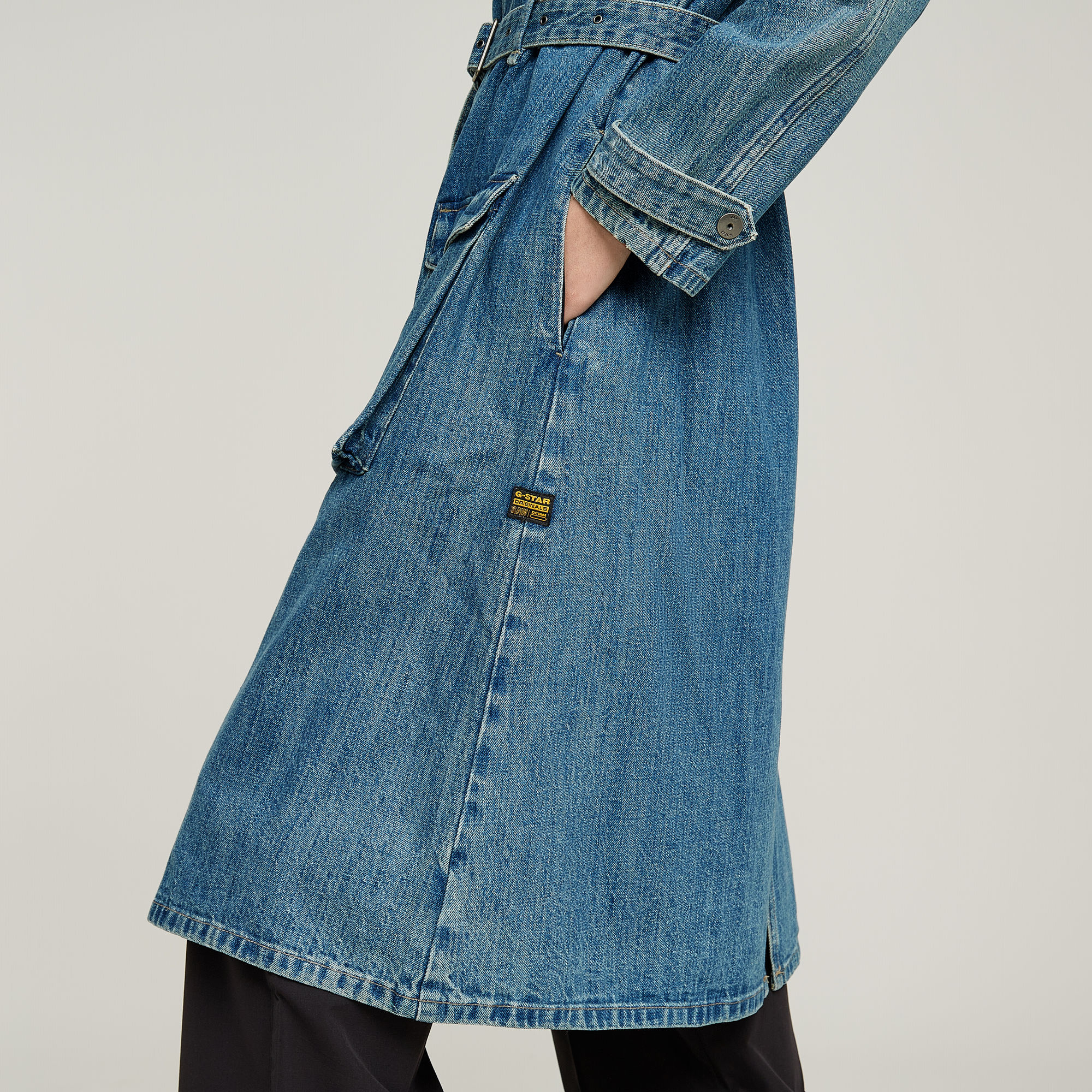 G-Star RAW Trench Regenjas Midden blauw Dames