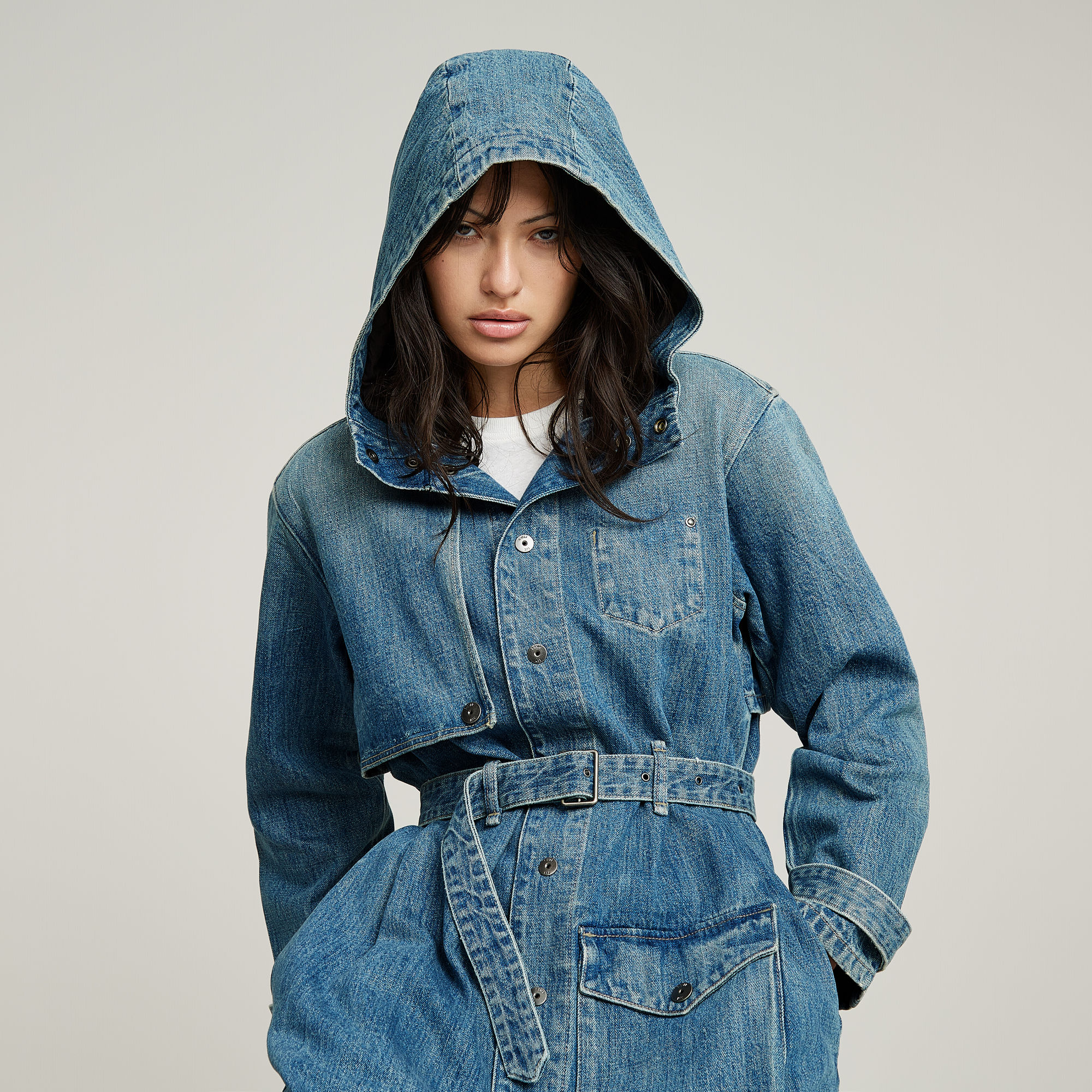 G-Star RAW Trench Regenjas Midden blauw Dames