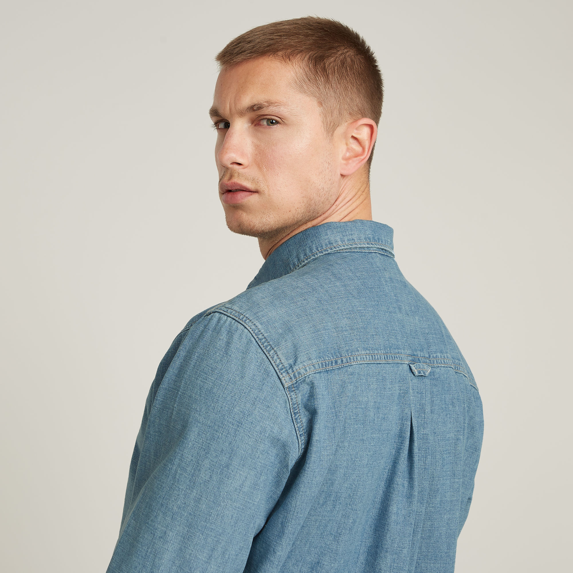 G-Star RAW Regular Denim Shirt Lichtblauw Heren