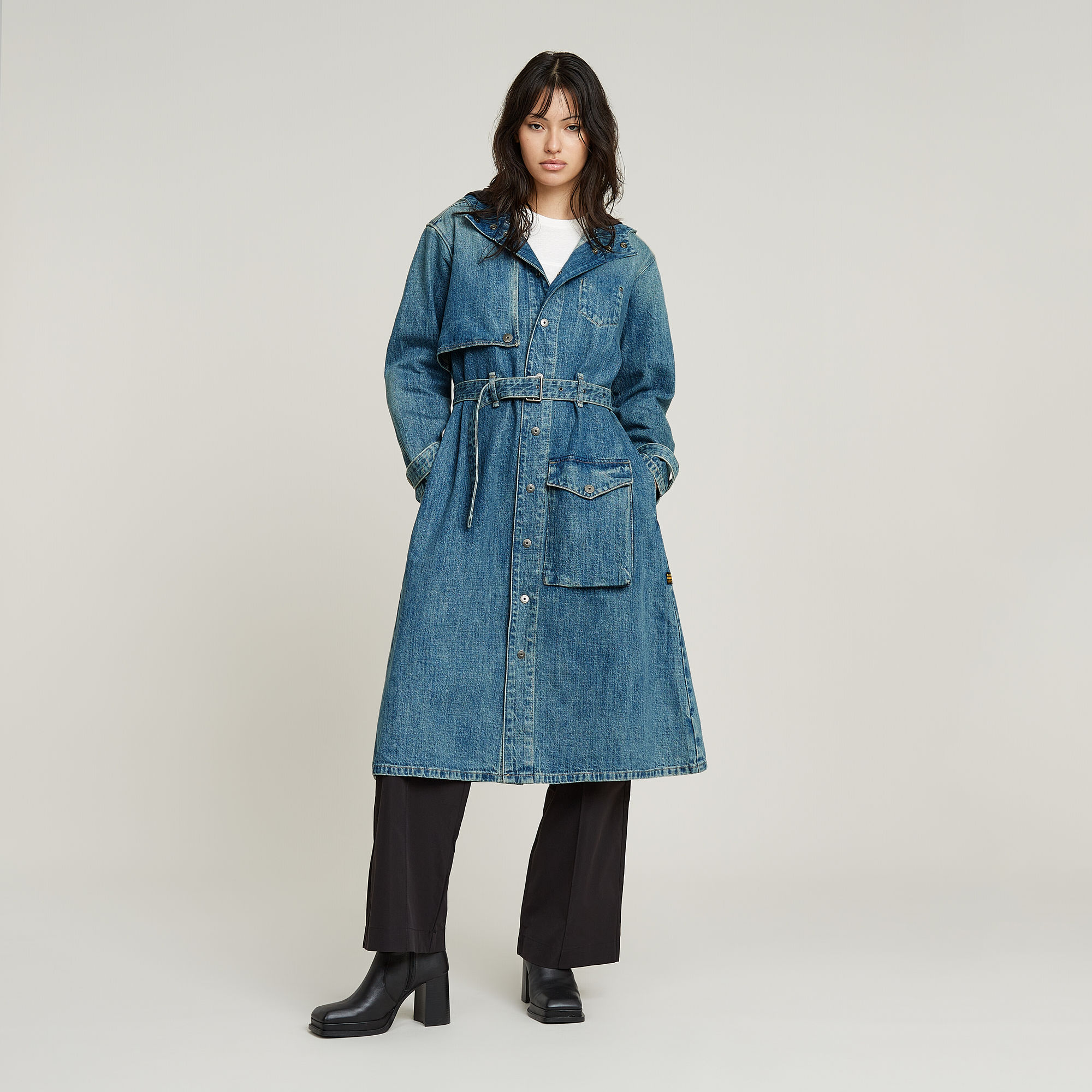 G-Star RAW Trench Regenjas - Midden blauw - Dames