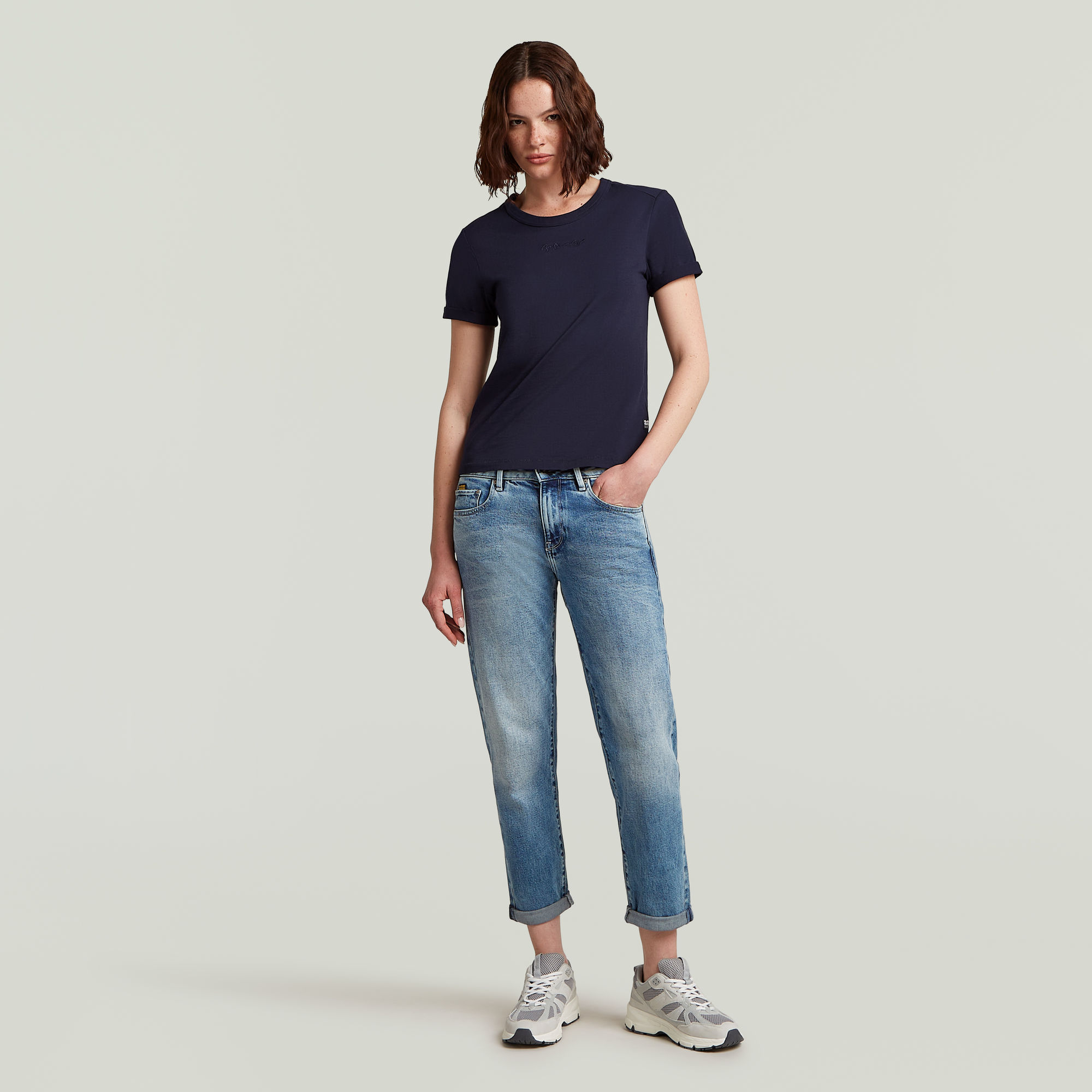 G-Star RAW Embro G-Script Logo Top Donkerblauw Dames