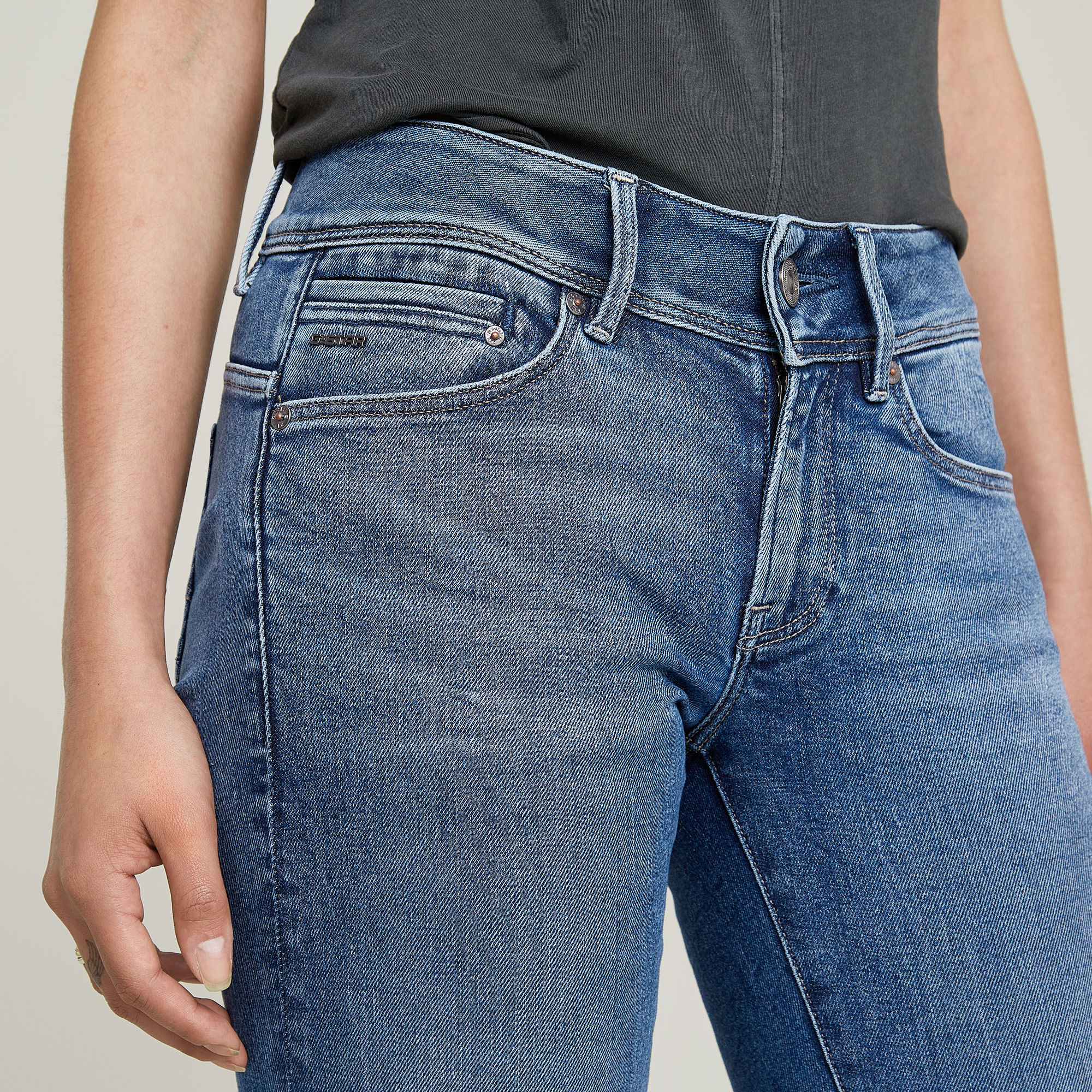 G-Star RAW Midge Slim Straight Jeans Midden blauw Dames