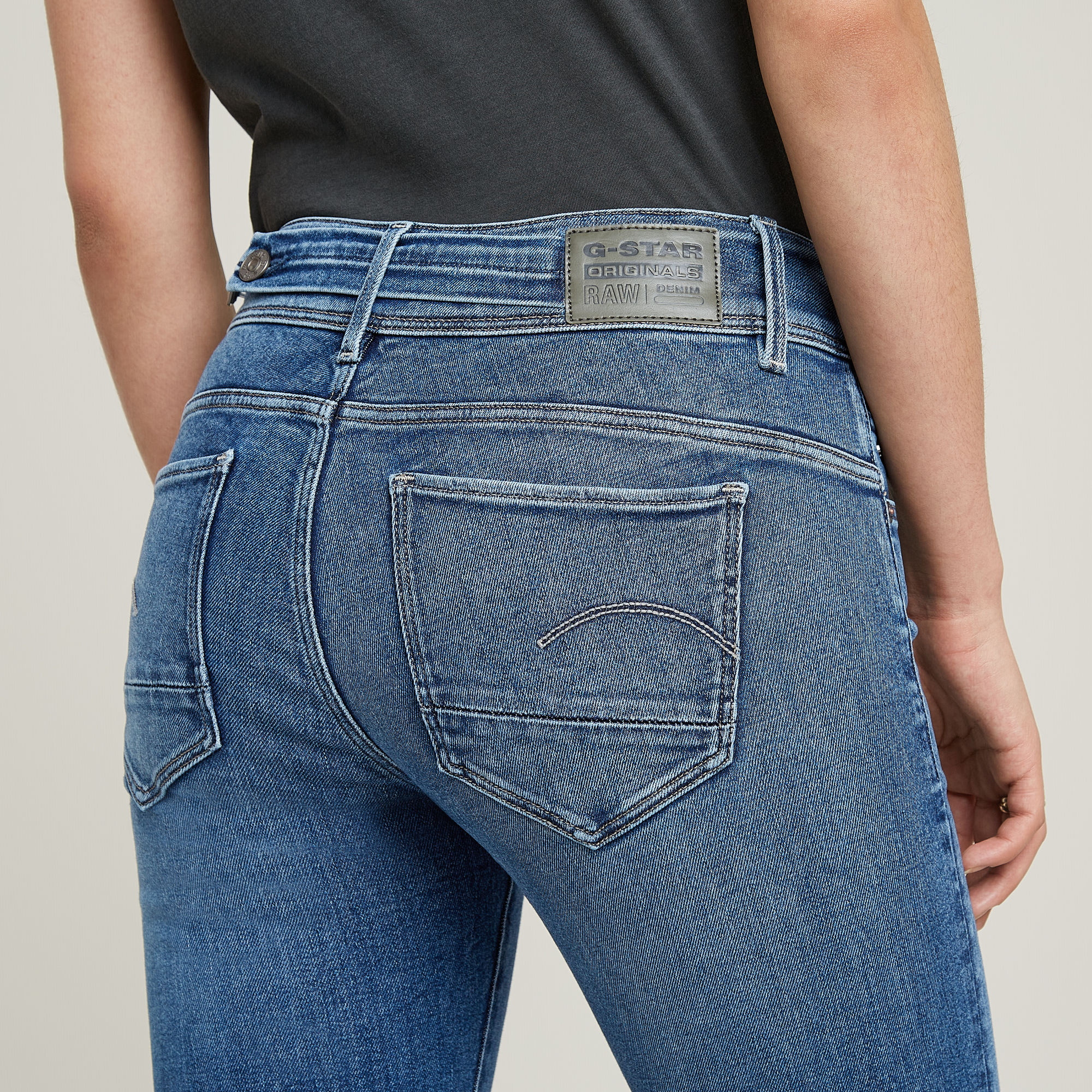 G-Star RAW Midge Slim Straight Jeans Midden blauw Dames