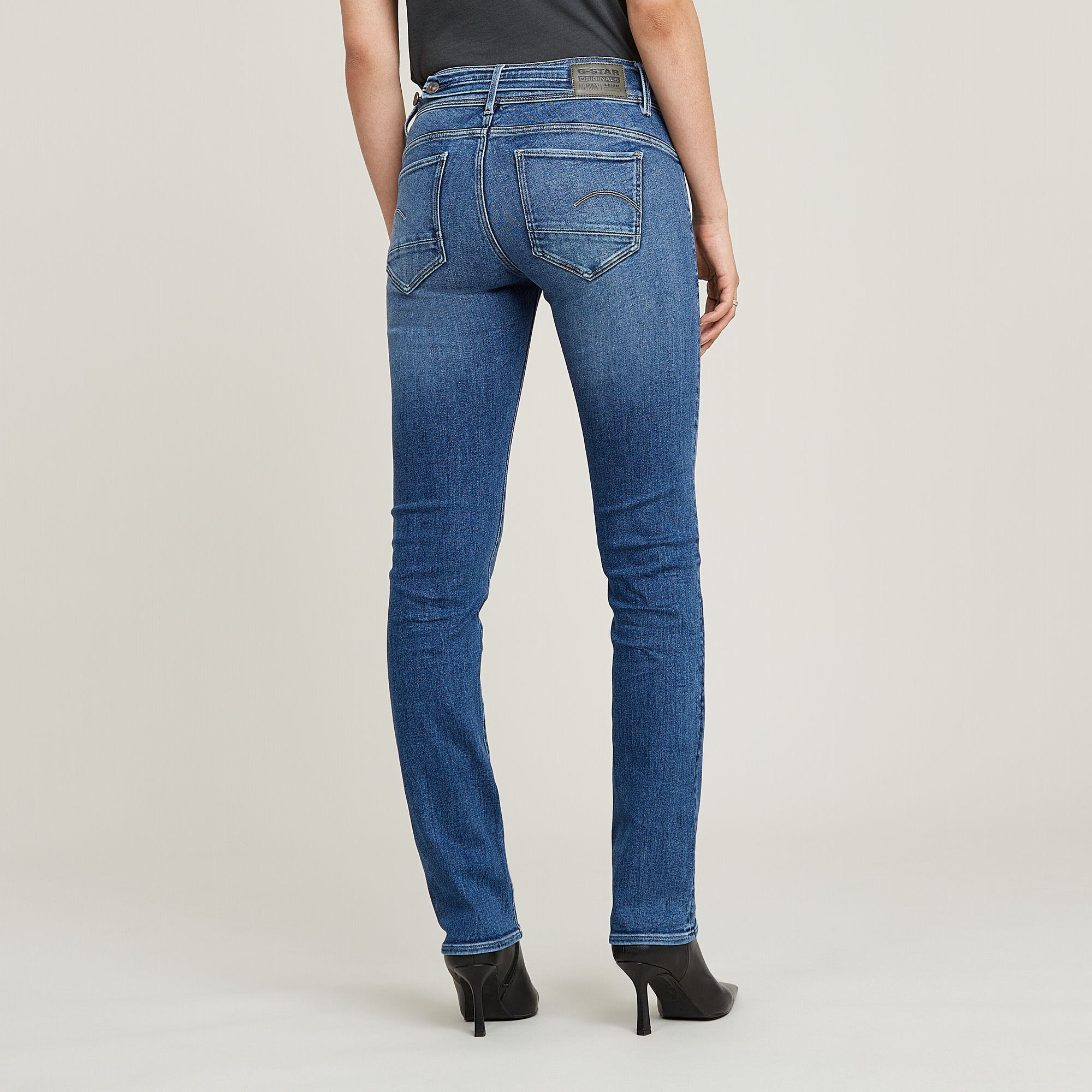 G-Star RAW Midge Slim Straight Jeans Midden blauw Dames