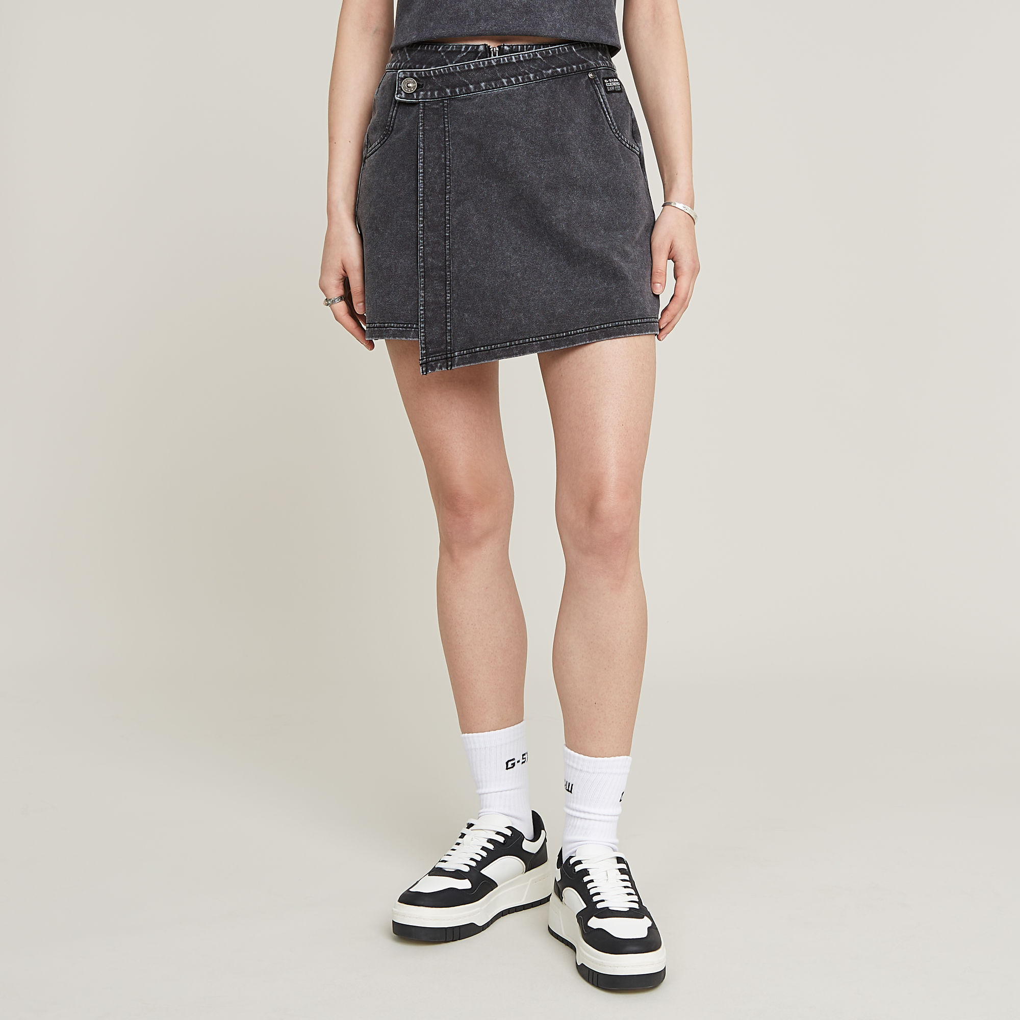 

Overdyed Sweat Skort - Black - Women