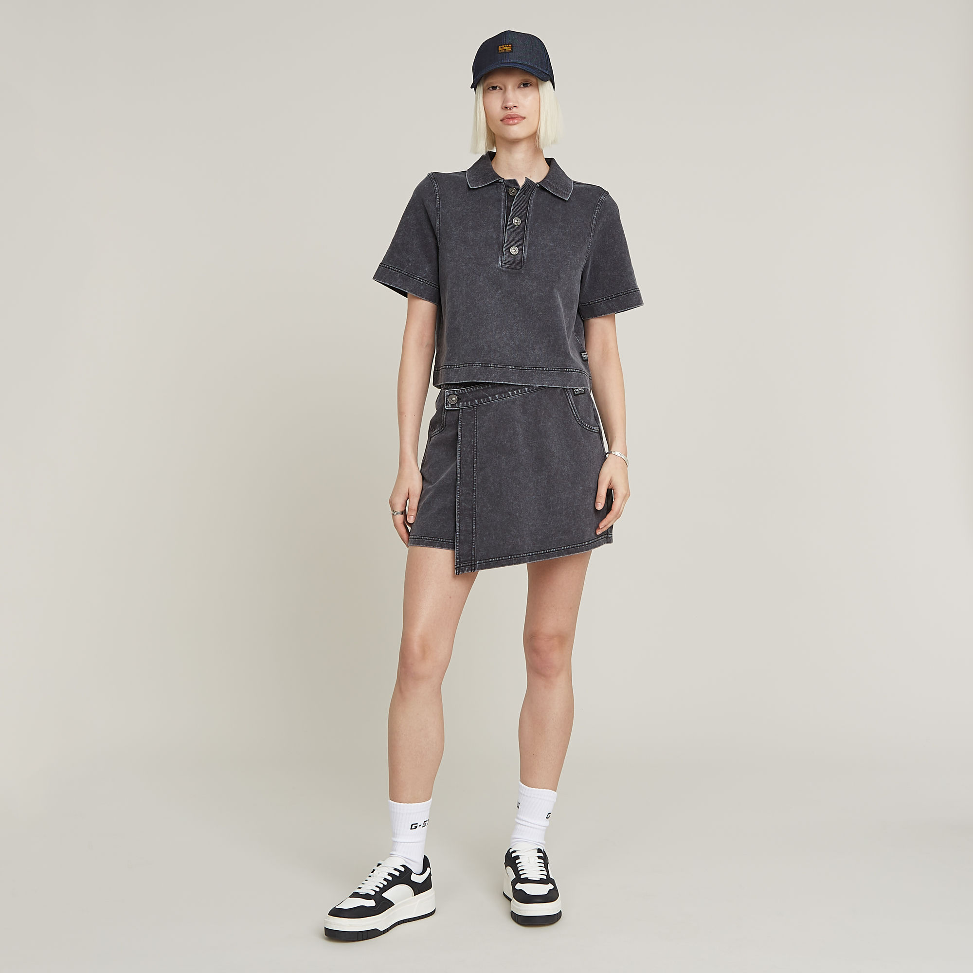 G-Star RAW Overdyed Sweat Skort Zwart Dames