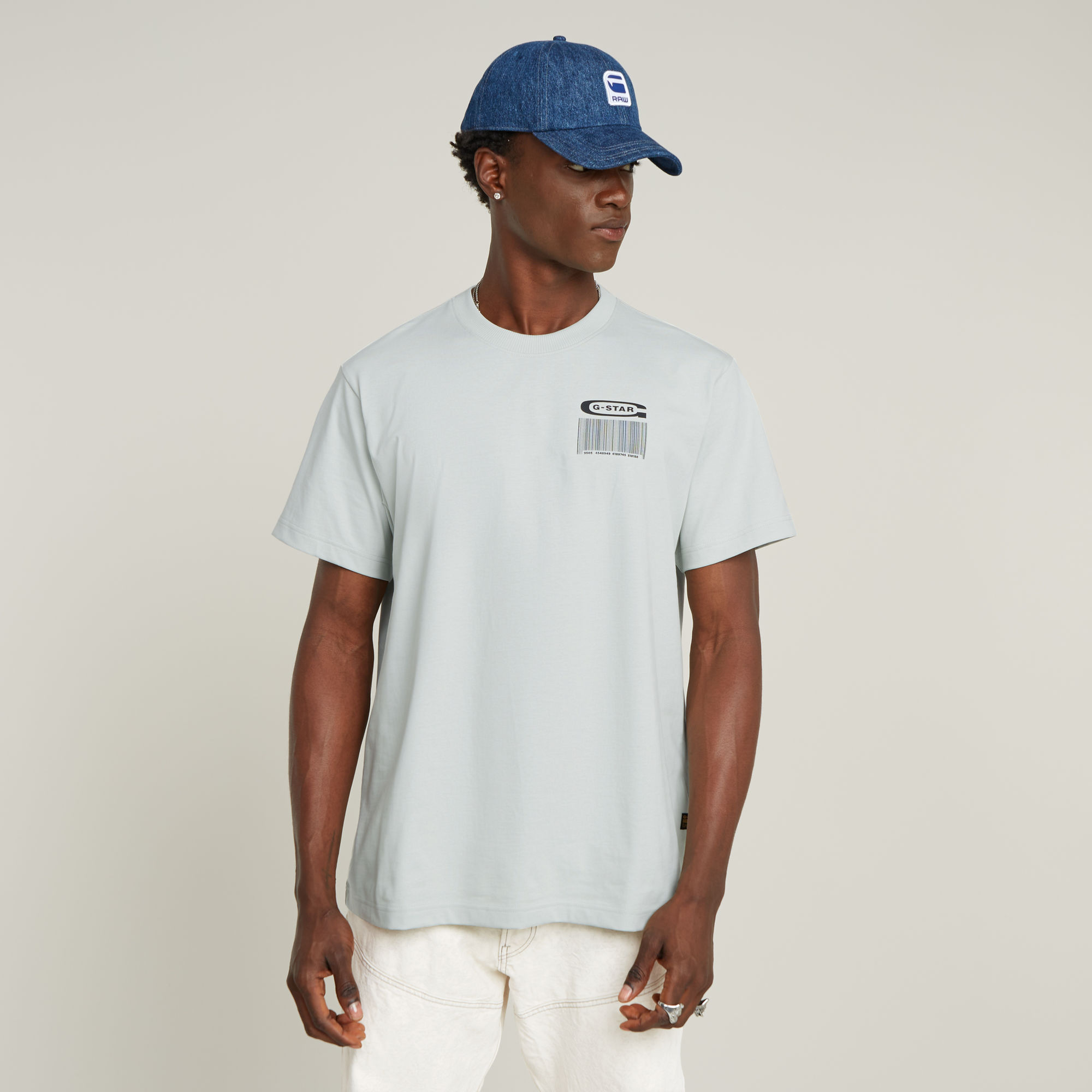 G-Star RAW Barcode Back Graphic Loose T-Shirt Grijs Heren