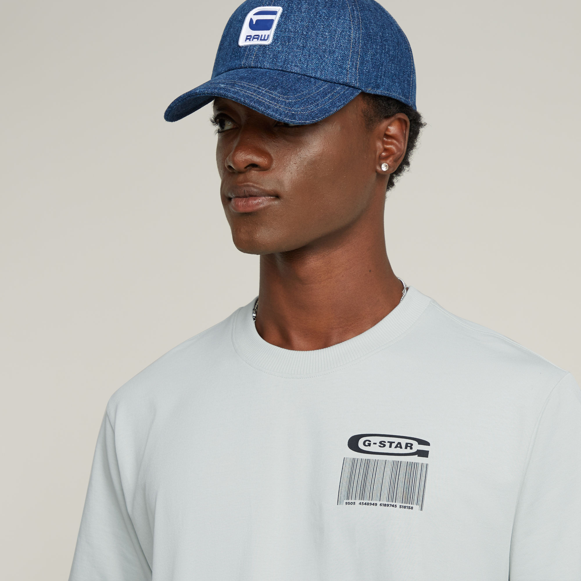 G-Star RAW Barcode Back Graphic Loose T-Shirt Grijs Heren