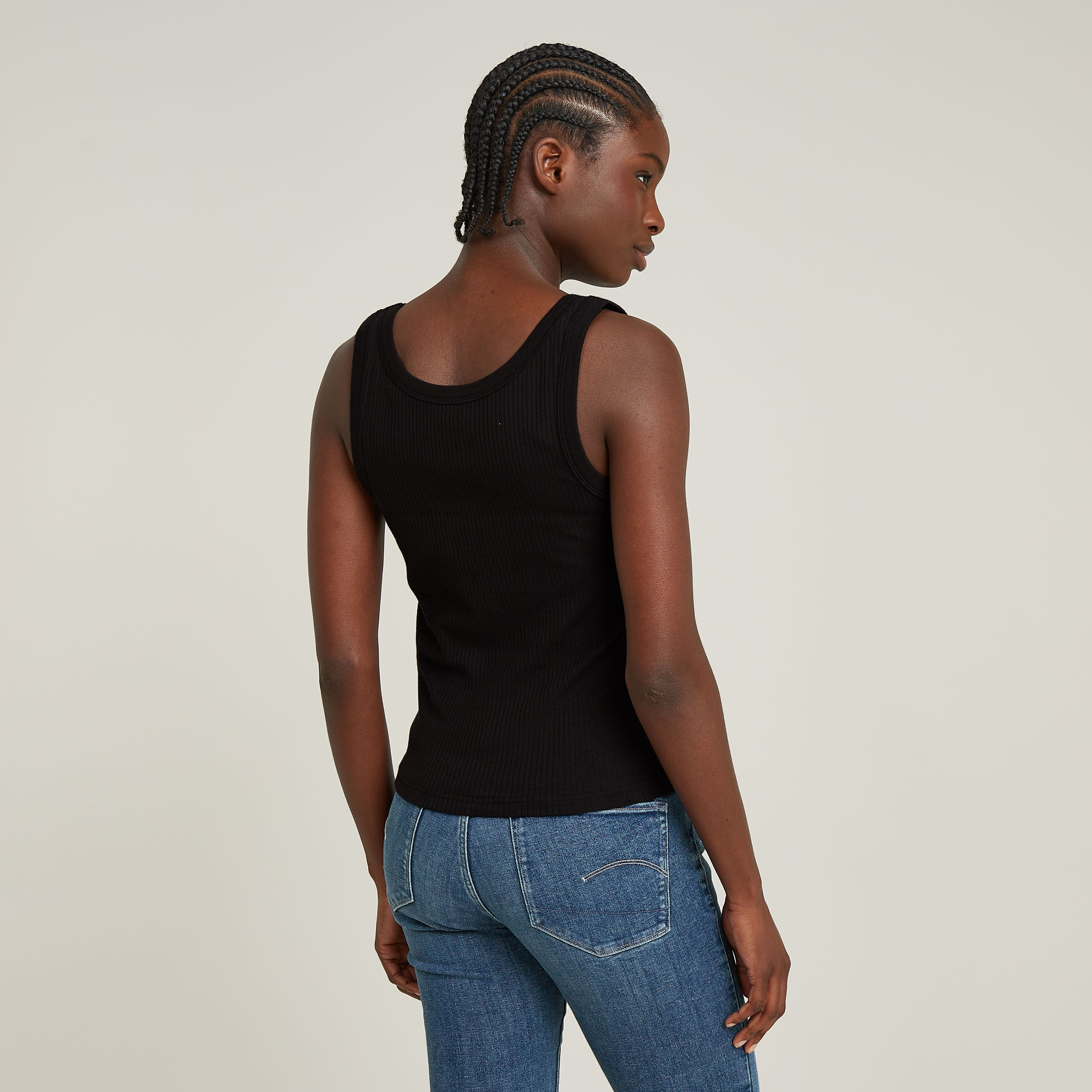 G-Star RAW Slim Rib Tanktop Zwart Dames