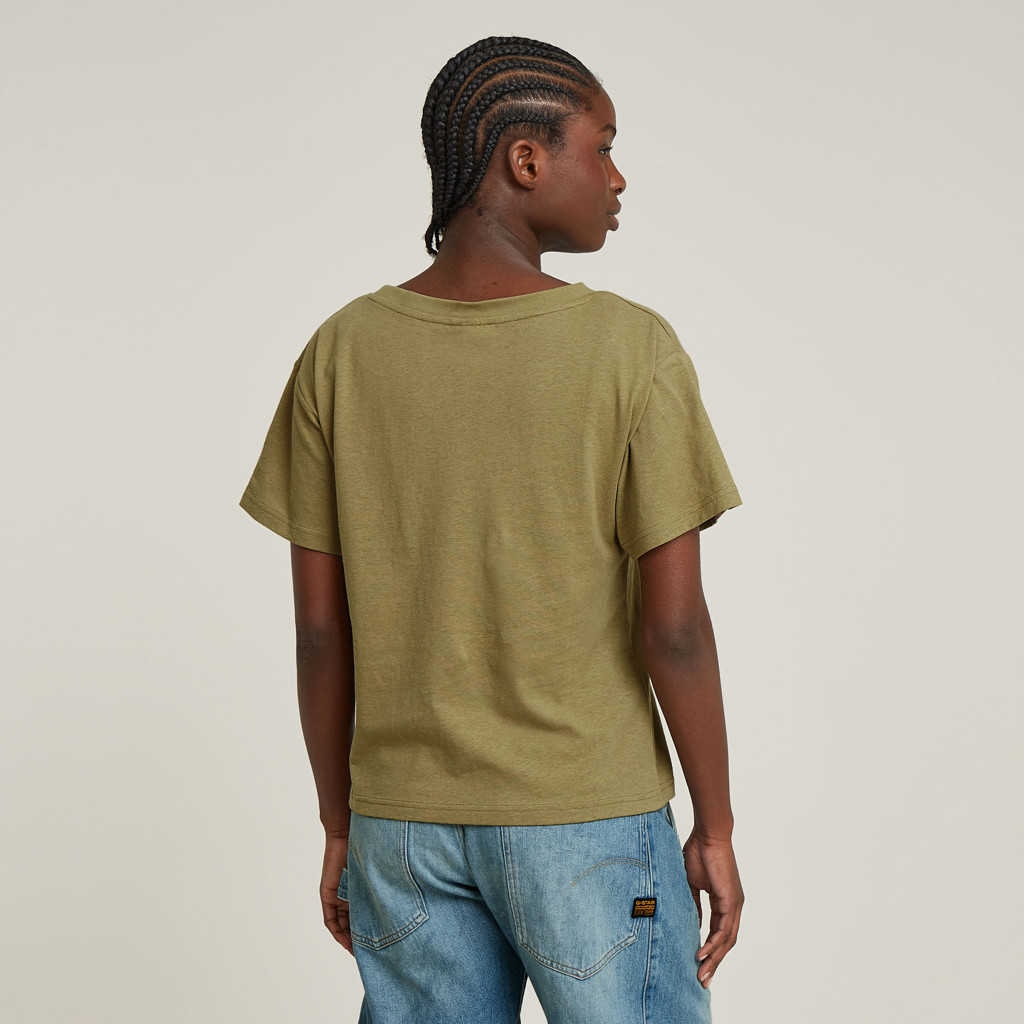 G-Star RAW Open V-Hals Relaxed Top Groen Dames