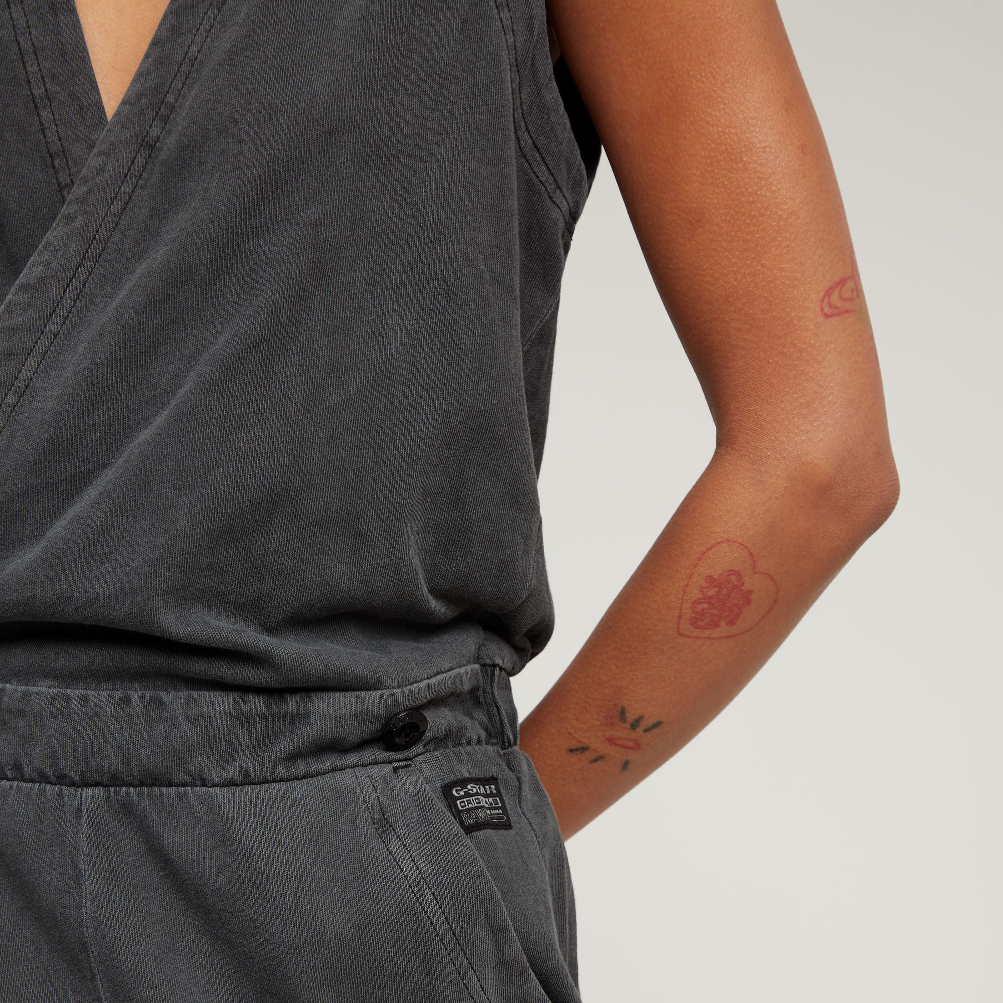 G-Star RAW Wrap Jumpsuit Zwart Dames
