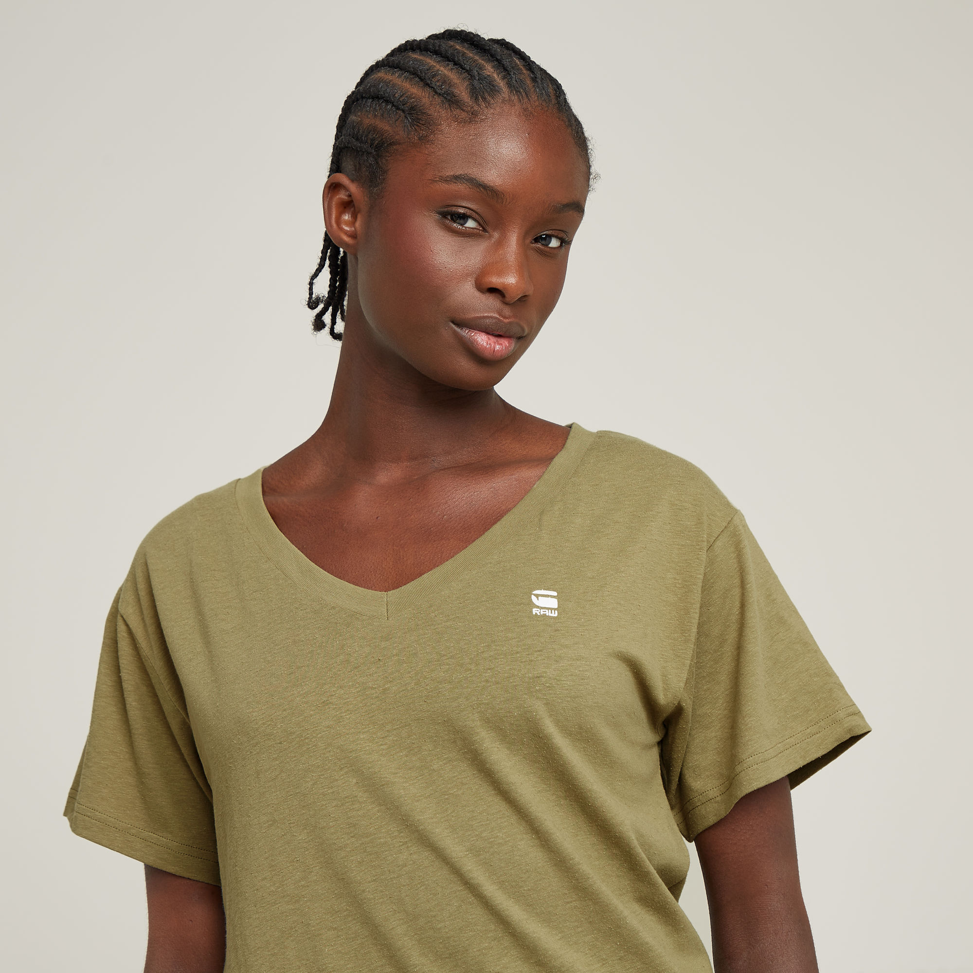 G-Star RAW Open V-Hals Relaxed Top Groen Dames