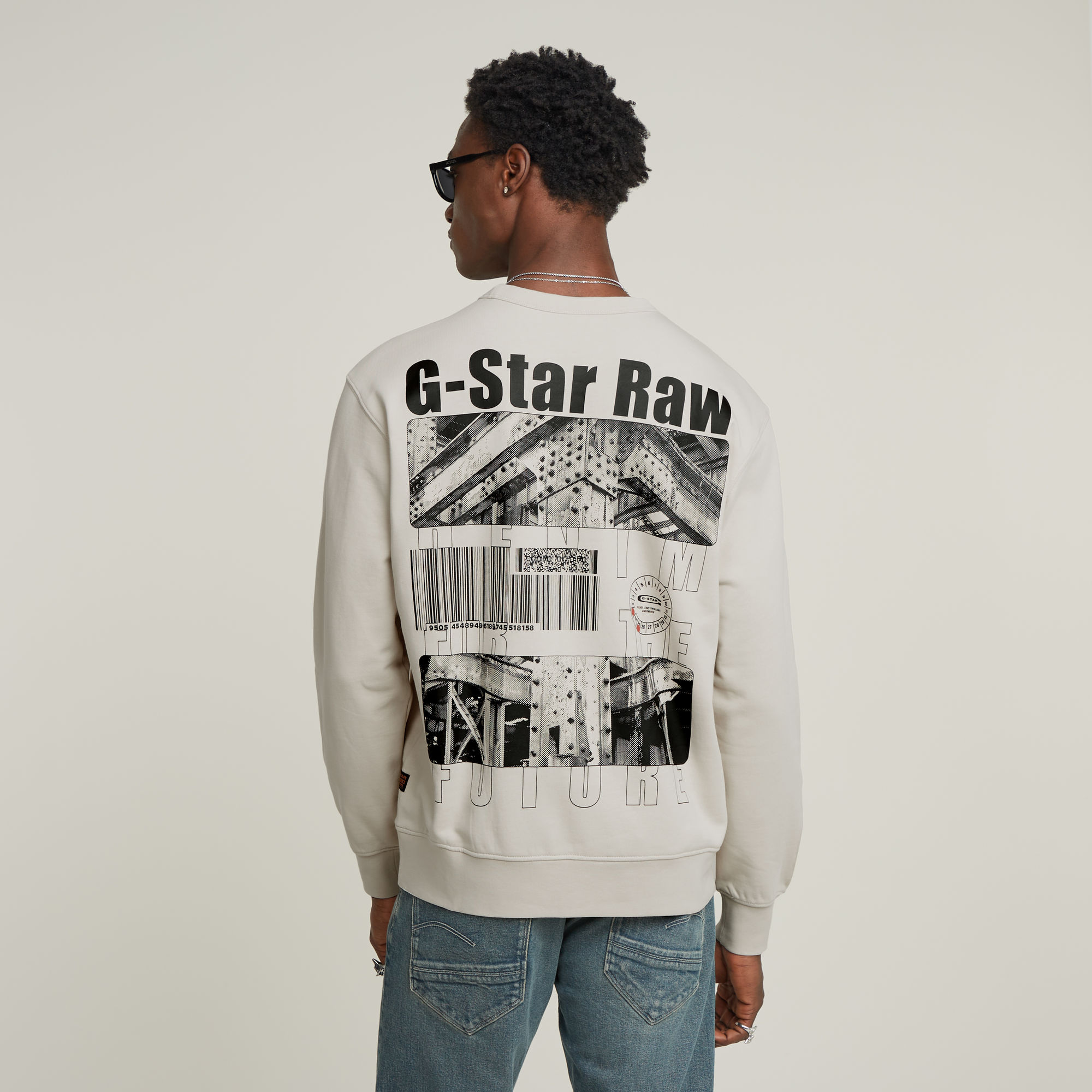 

Substance Back Graphic Relaxed Sweater - Wit - Heren