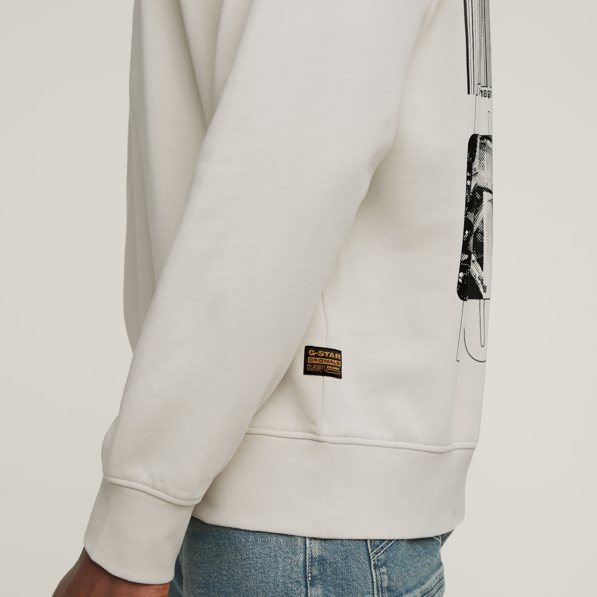 G-Star RAW Substance Back Graphic Relaxed Sweater Wit Heren