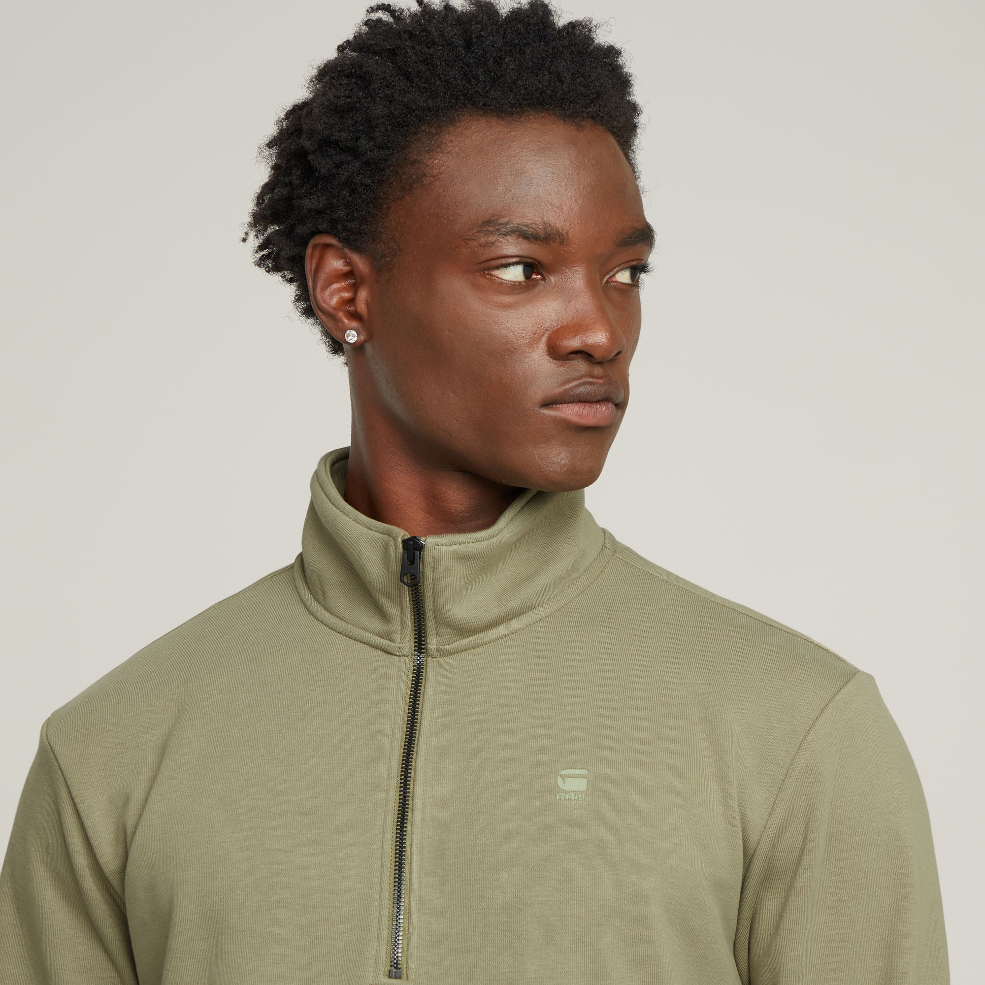 G-Star RAW Nifous Half Zip Sweater Groen Heren