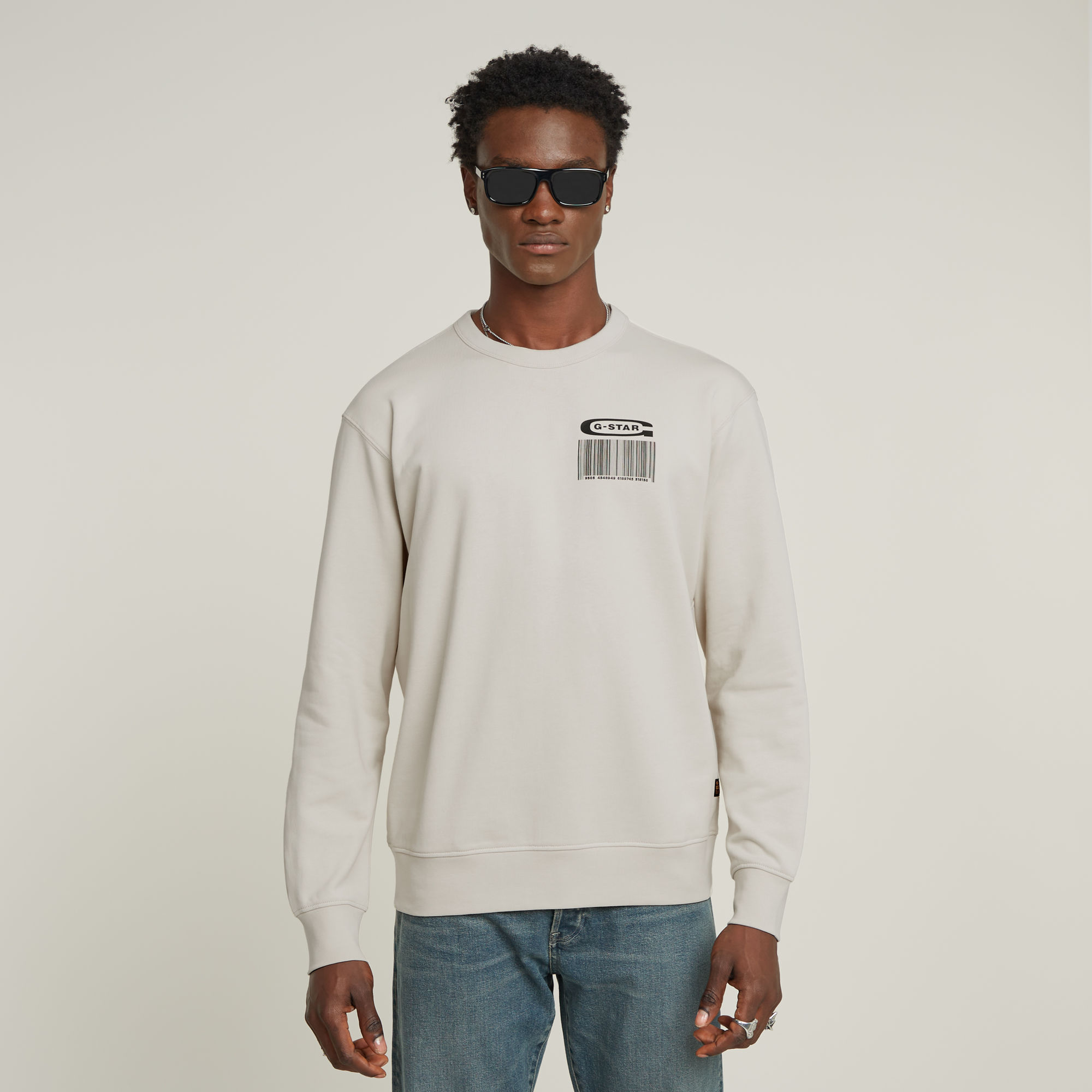 G-Star RAW Substance Back Graphic Relaxed Sweater Wit Heren