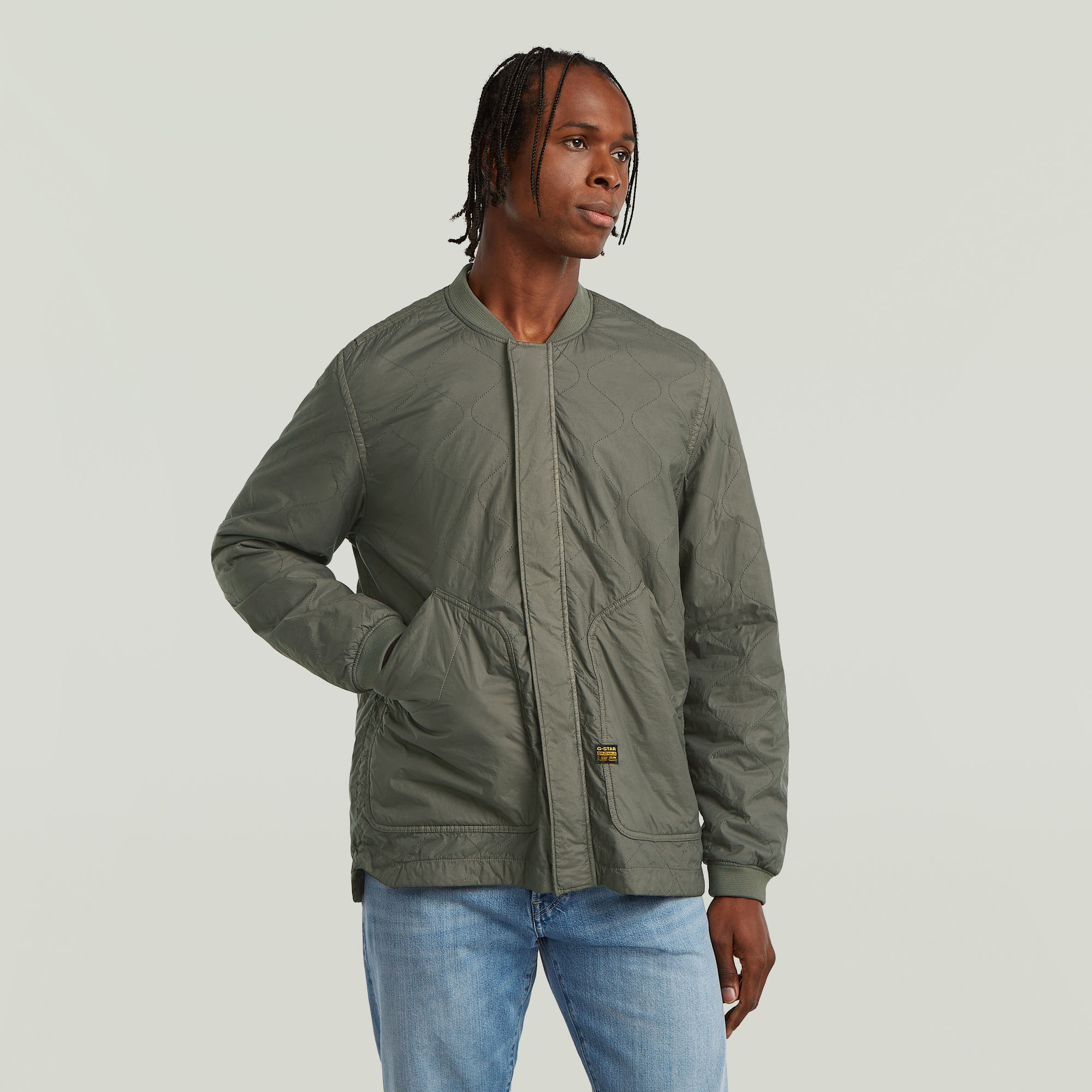 G-Star RAW Licht Gewattteerd Jack Quilted Grijs Heren