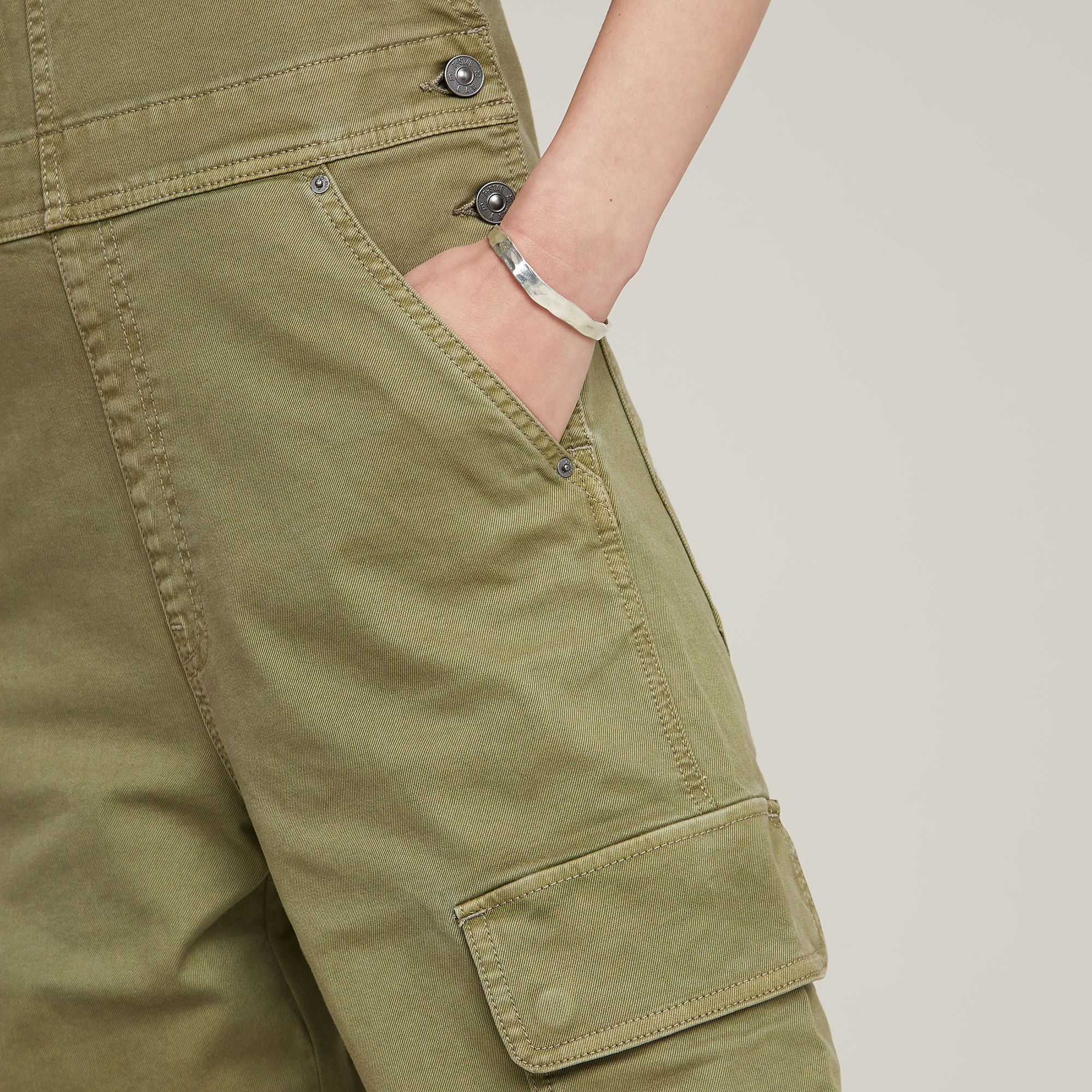 G-Star RAW Straight Tuinbroek Groen Dames