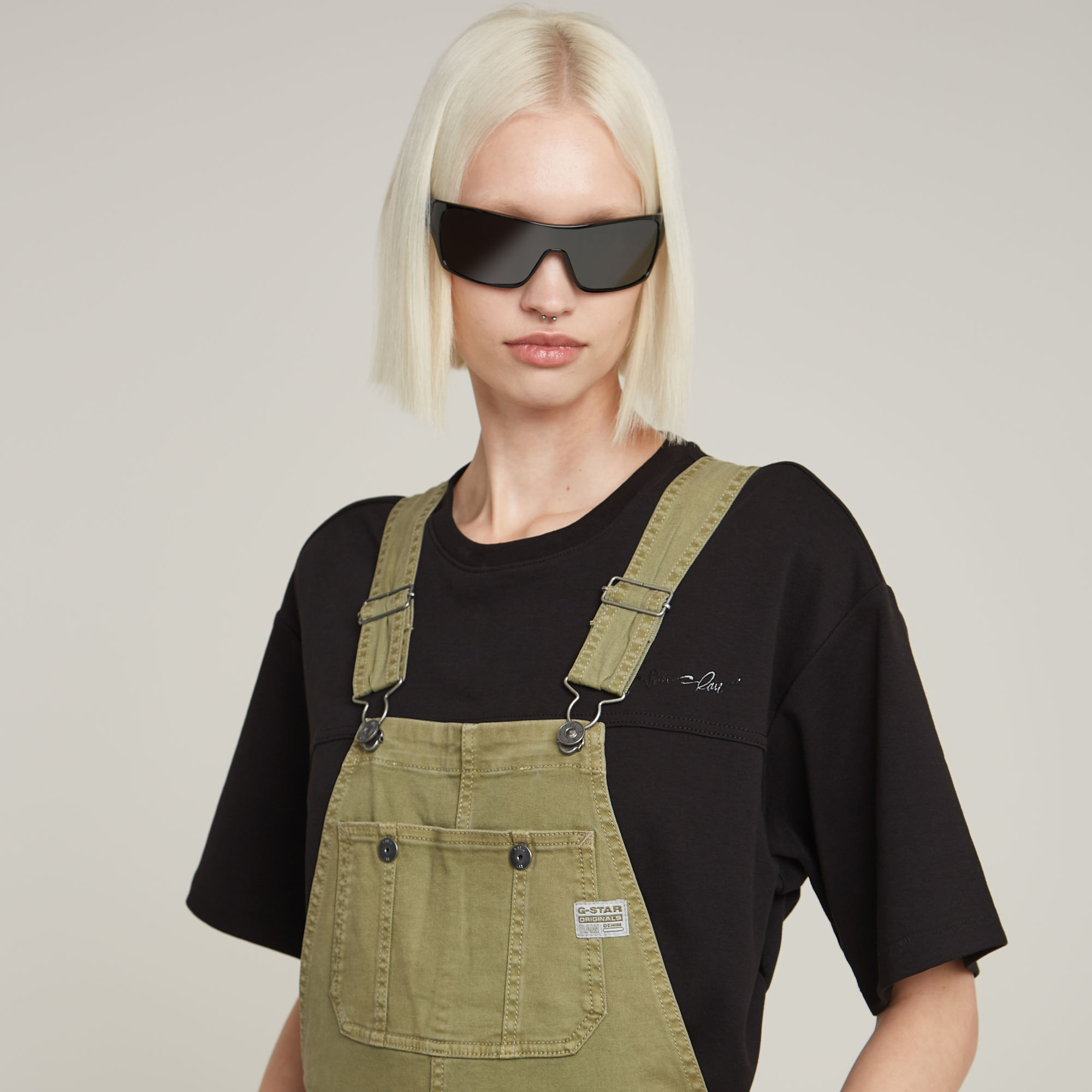 G-Star RAW Straight Tuinbroek Groen Dames