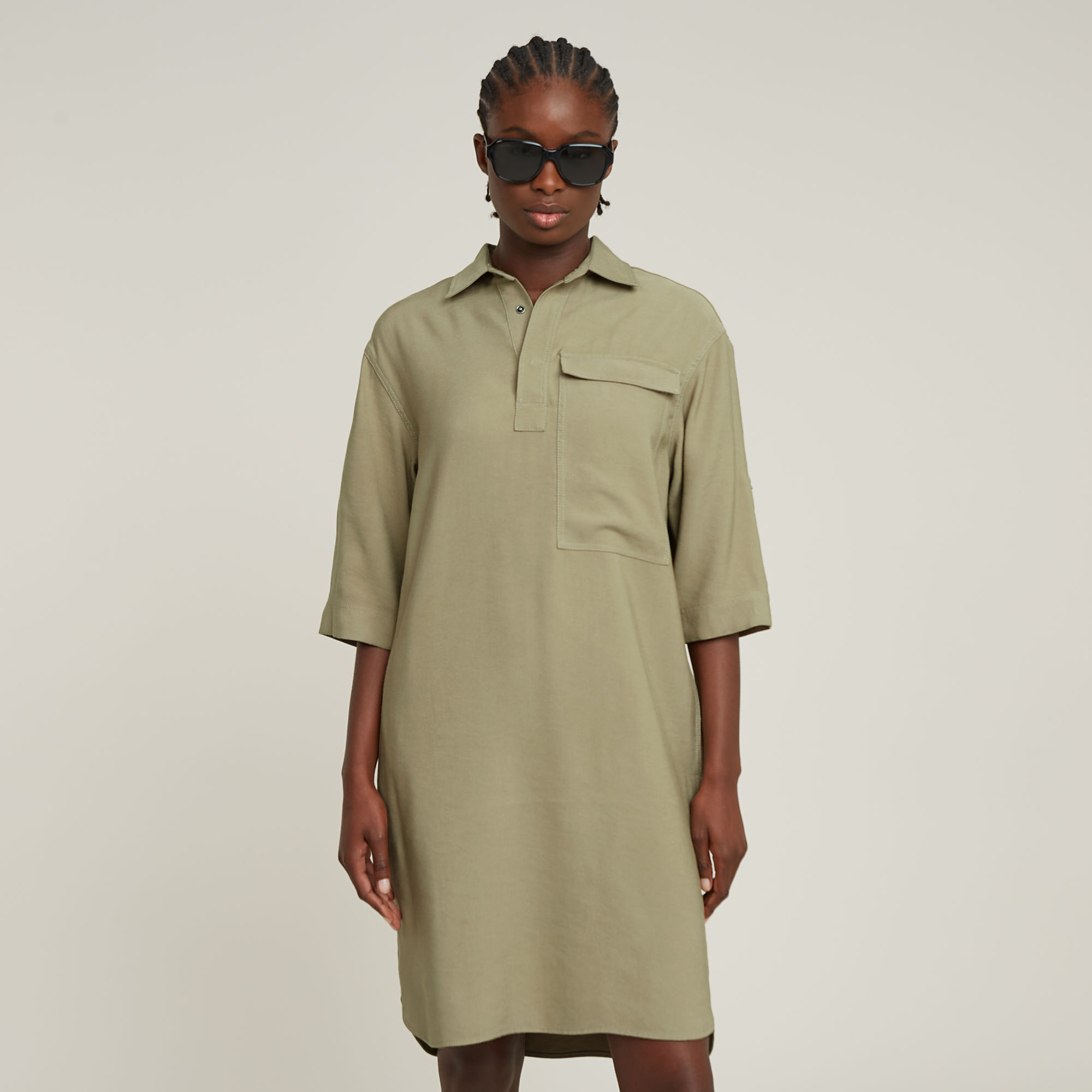 Shirt Kleid - Grün - Damen