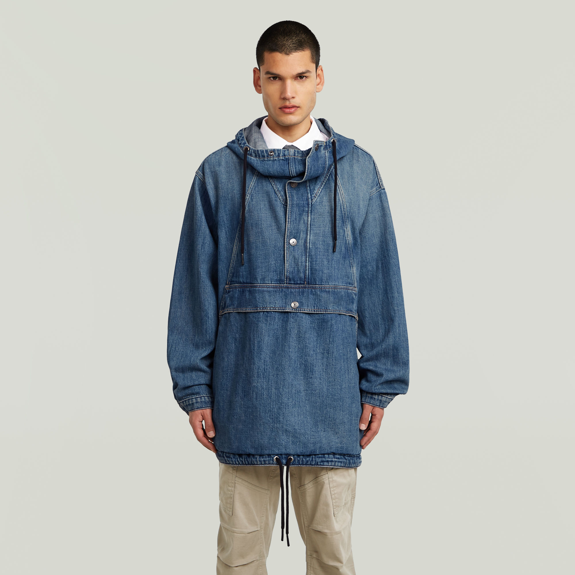 Parachute Hooded Anorak - Mittelblau - Herren