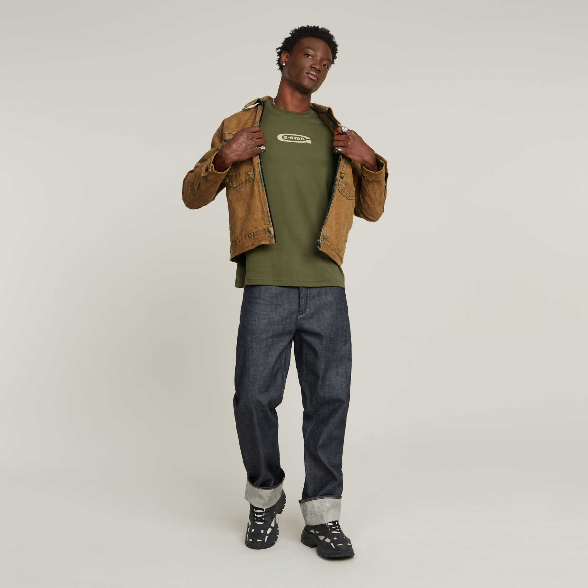 G-Star RAW Old Skool Logo T-Shirt Groen Heren